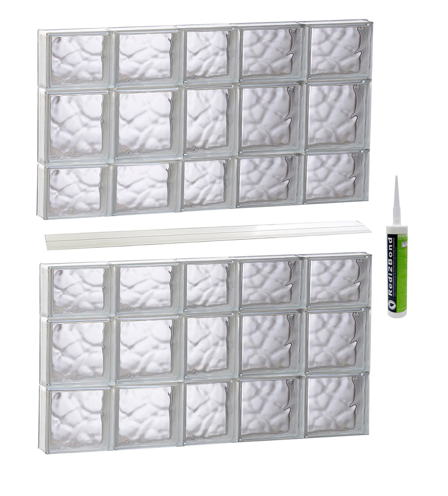 REDI2SET S3842DC Wavy Glass 36-3/4-in x 40-1/2-in Frameless Replacement Glass Block Window