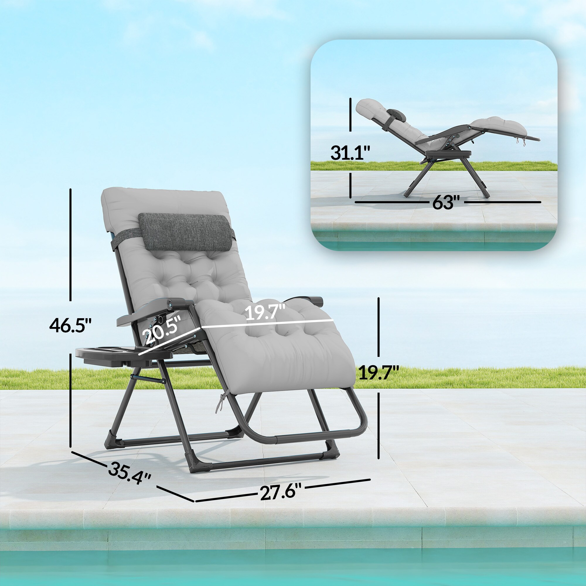 Outsunny 84B-803GY Chaises-Settees - View #3