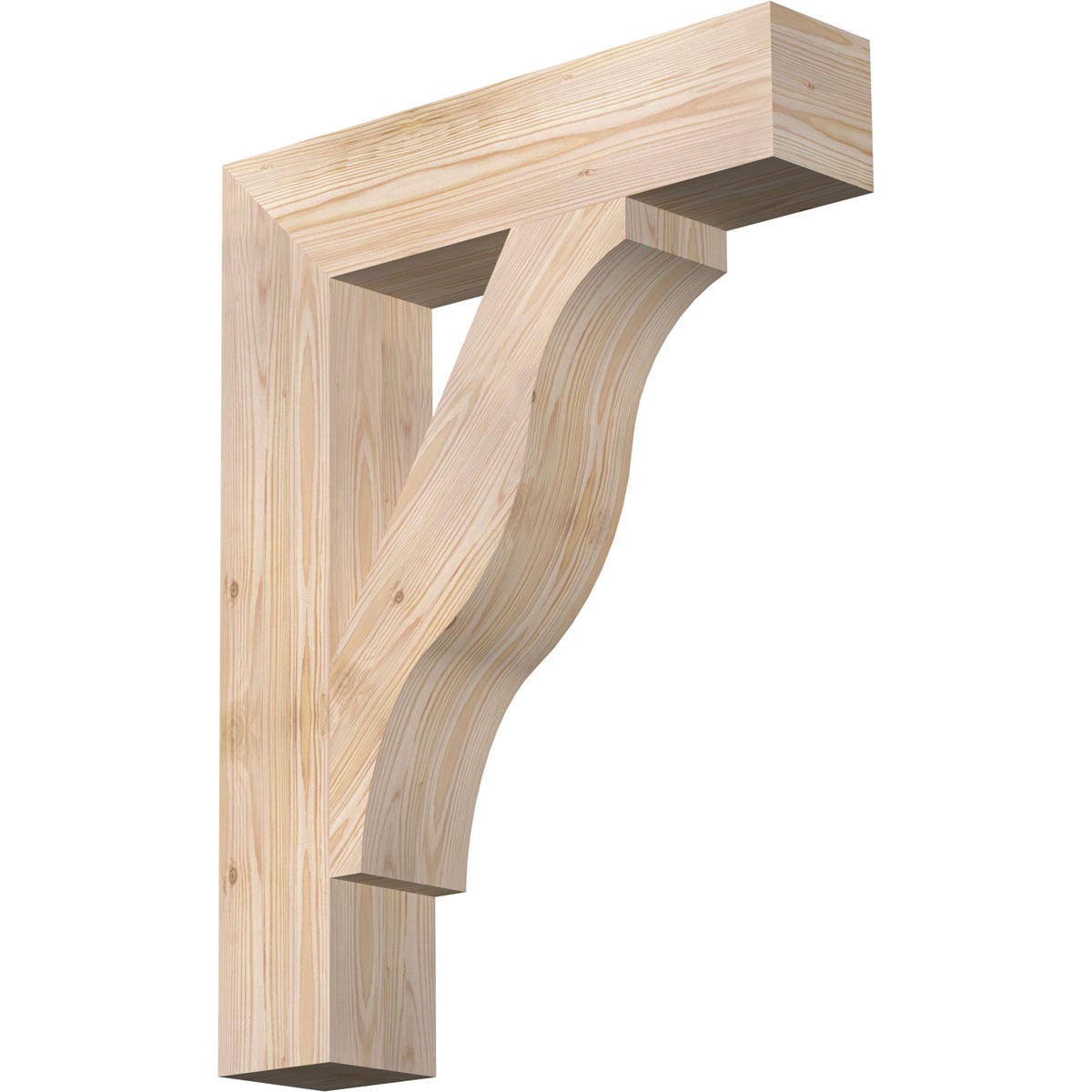 Ekena Millwork BKT06X26X34FST05SDF Funston Block Smooth 5-1/2-in x 26-in x 34-in Douglas fir Brown Wood Standard bracket