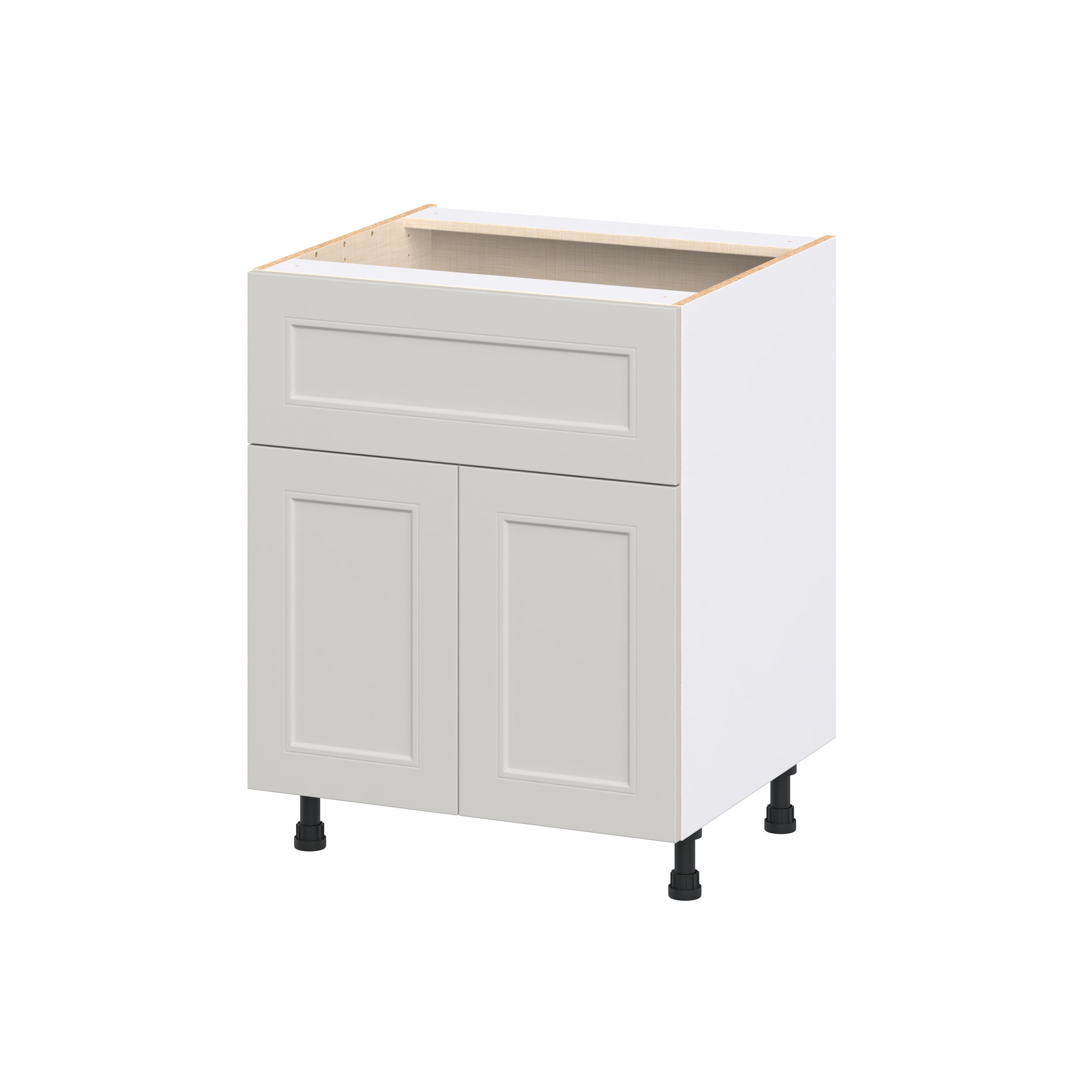 Hugo&Borg Belcourt 27-in W x 34.5-in H x 24.5-in D Painted Light Gray Base Fully Assembled Cabinet Recessed Panel Shaker