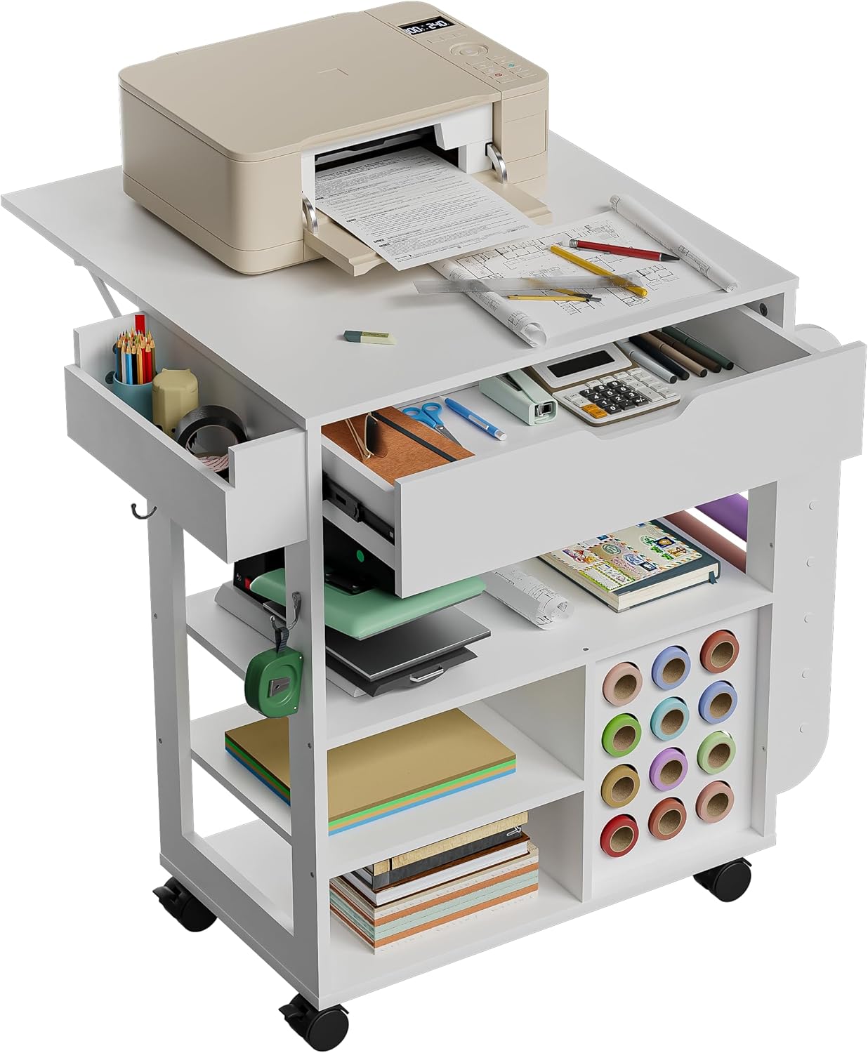 PAKASEPT TTDJ013WXY0508 30-in H x 25.2-in W x 23.6-in D white Wood Cube organizer