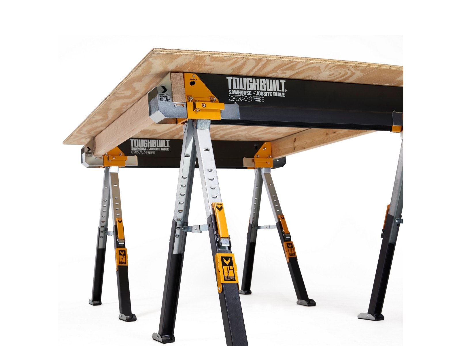 TOUGHBUILT C700 40-in W x 25-in H Adjustable Steel Saw Horse (1300-lb  Capacity) in the Saw Horses department at
