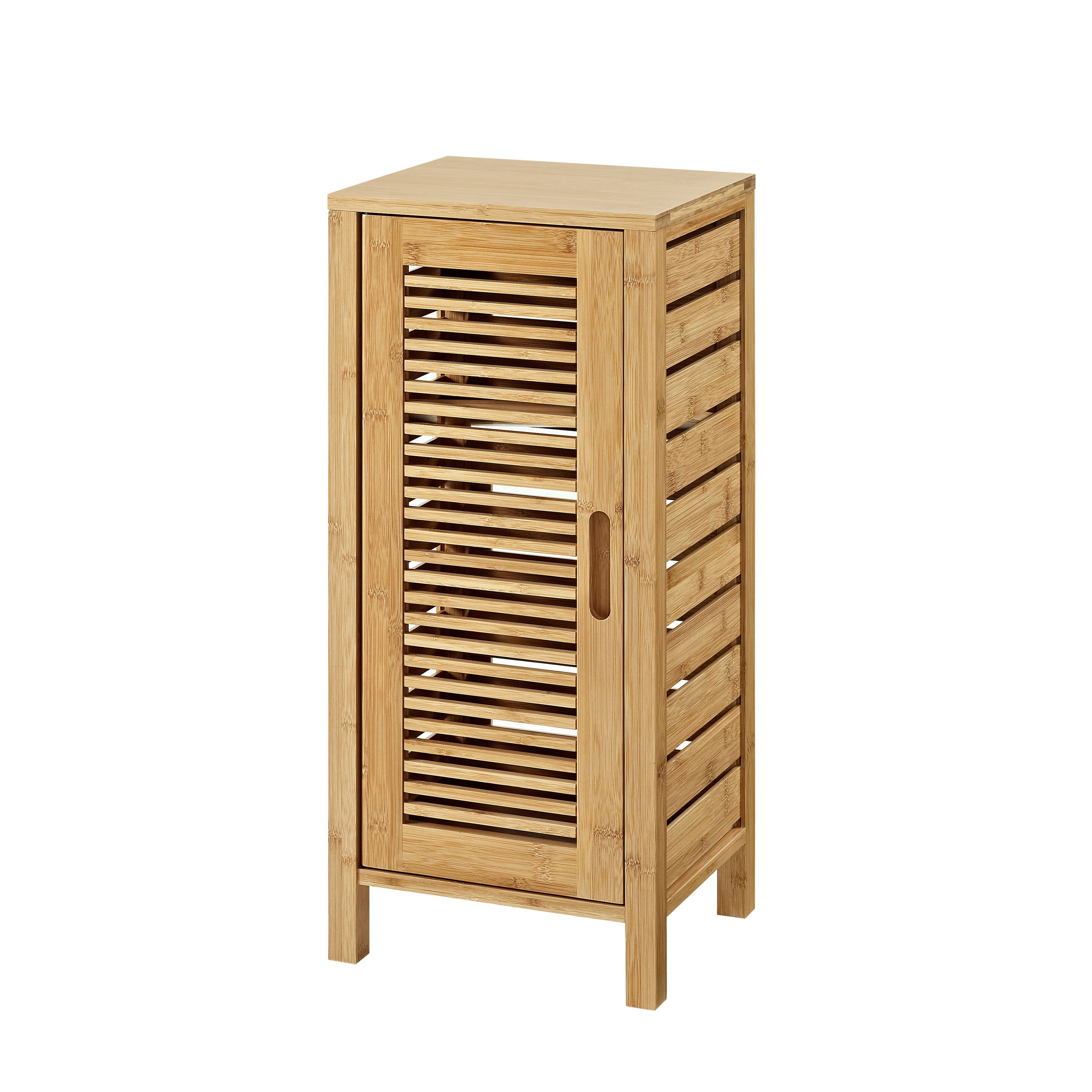 Wall-Mounted Sink Floor Cabinet Cebu Bamboo - Black Wood