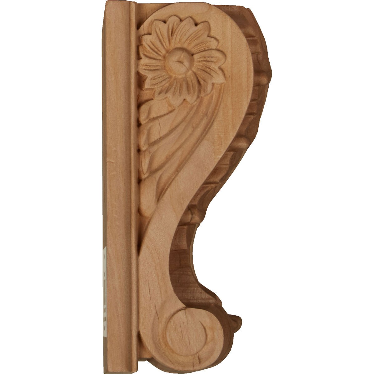 Alder Wood Medium Acanthus Block Corbel with Backplate