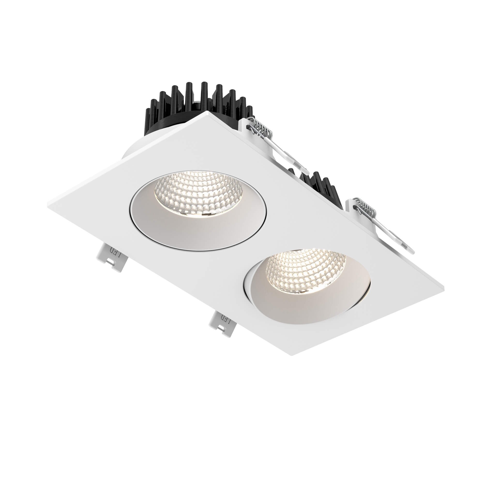 DALS Lighting GBR35-CC-DUO-WH Revolve LED Remodel or new construction White Airtight IC Gimbal Canless Recessed Light Kit