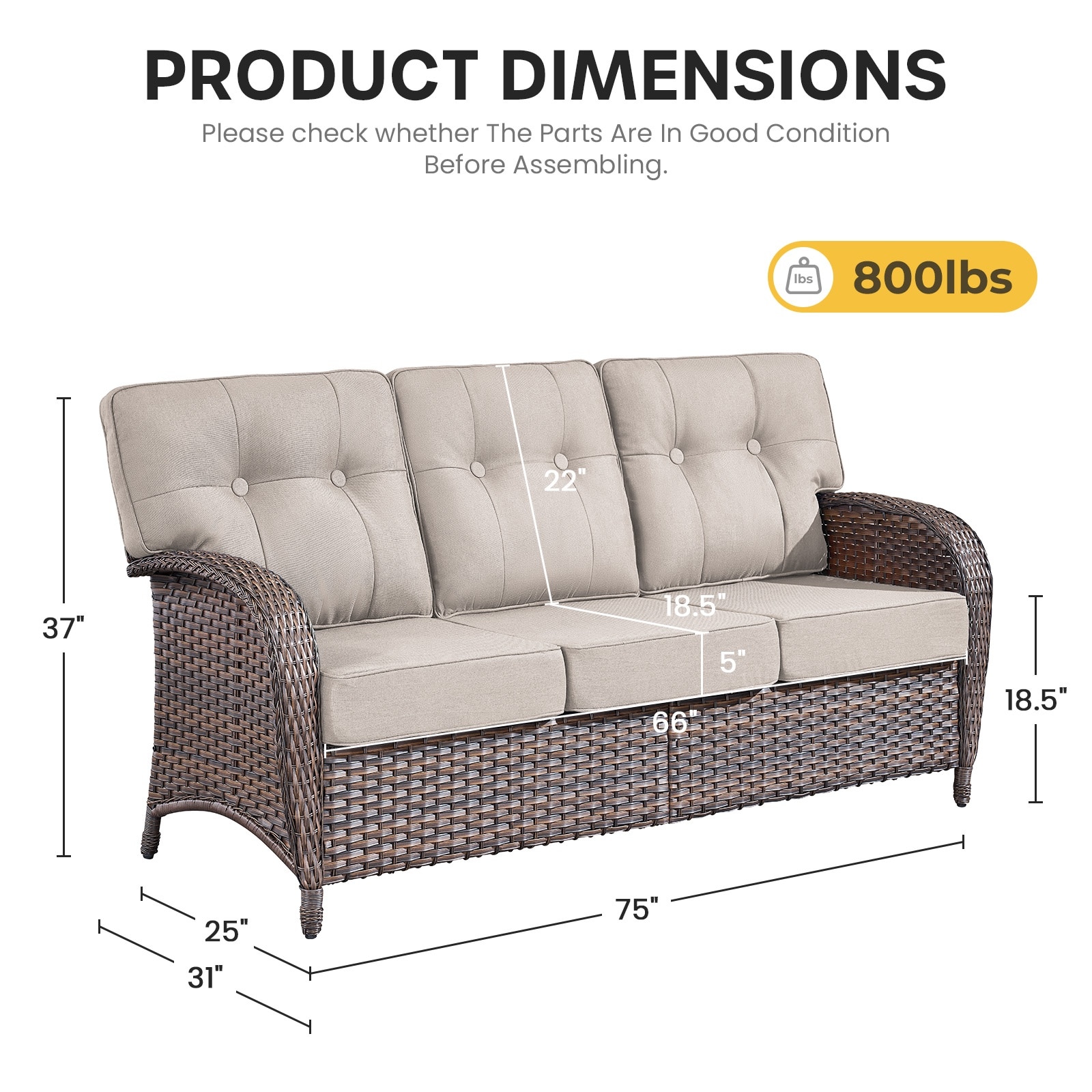 Pocassy PJTPBR13-2 Patio-Sofas-Daybeds - View #7