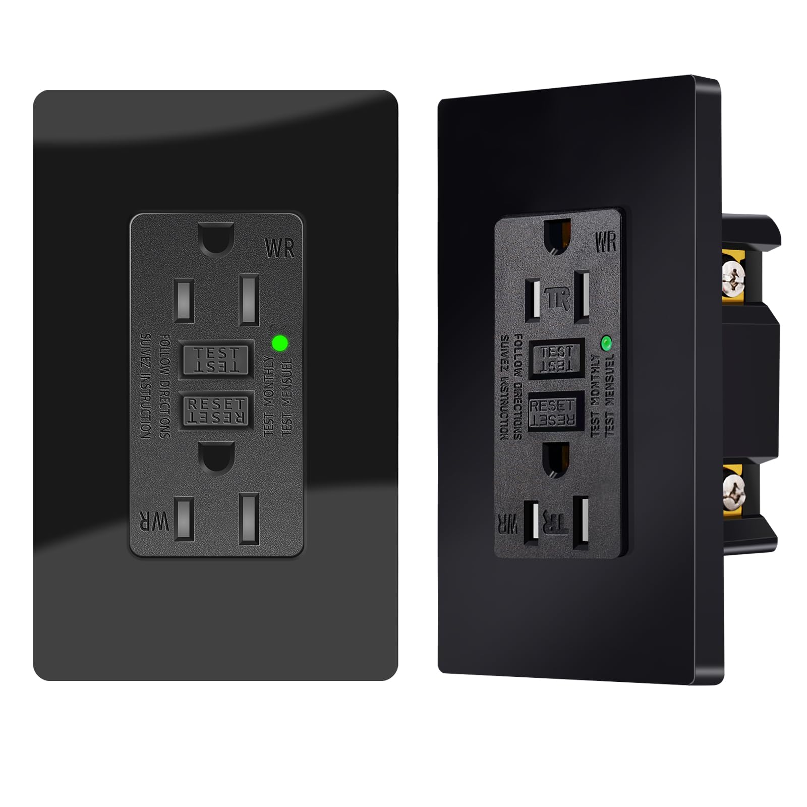 Misopily Black 15A GFCI Outlet TR WR Tamper Resistant Weather Resistant ETL Listed durable home and garden accessory designed for everyday use #LMS0811M330