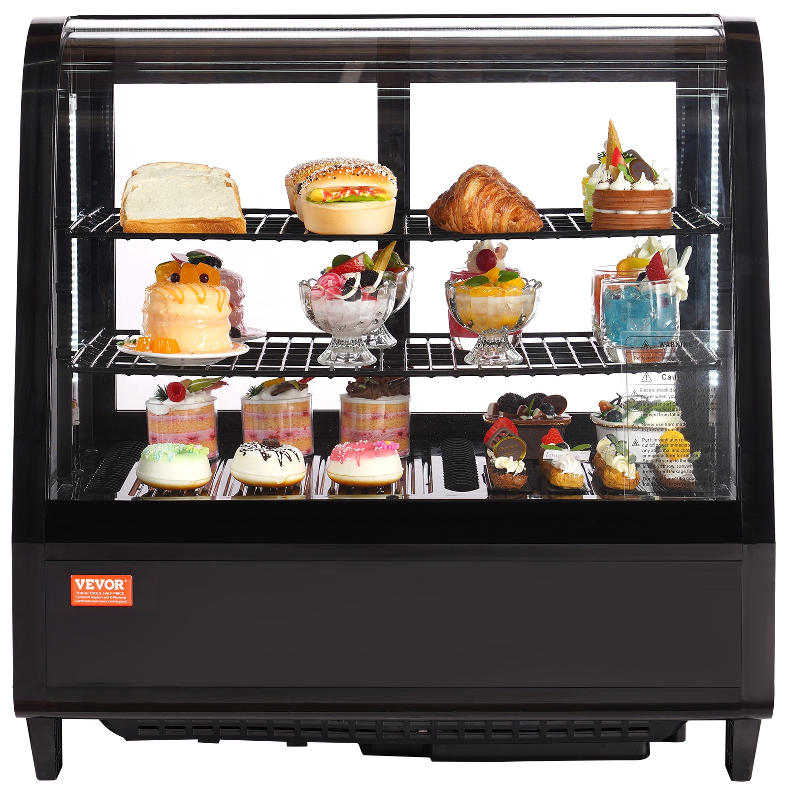 VEVOR LZZSJRJDGJZML7IY3V1 3.5-Cu. Feet Commercial Refrigerators Glass -Door Merchandiser ( 2-Tier Refrigerated Display )