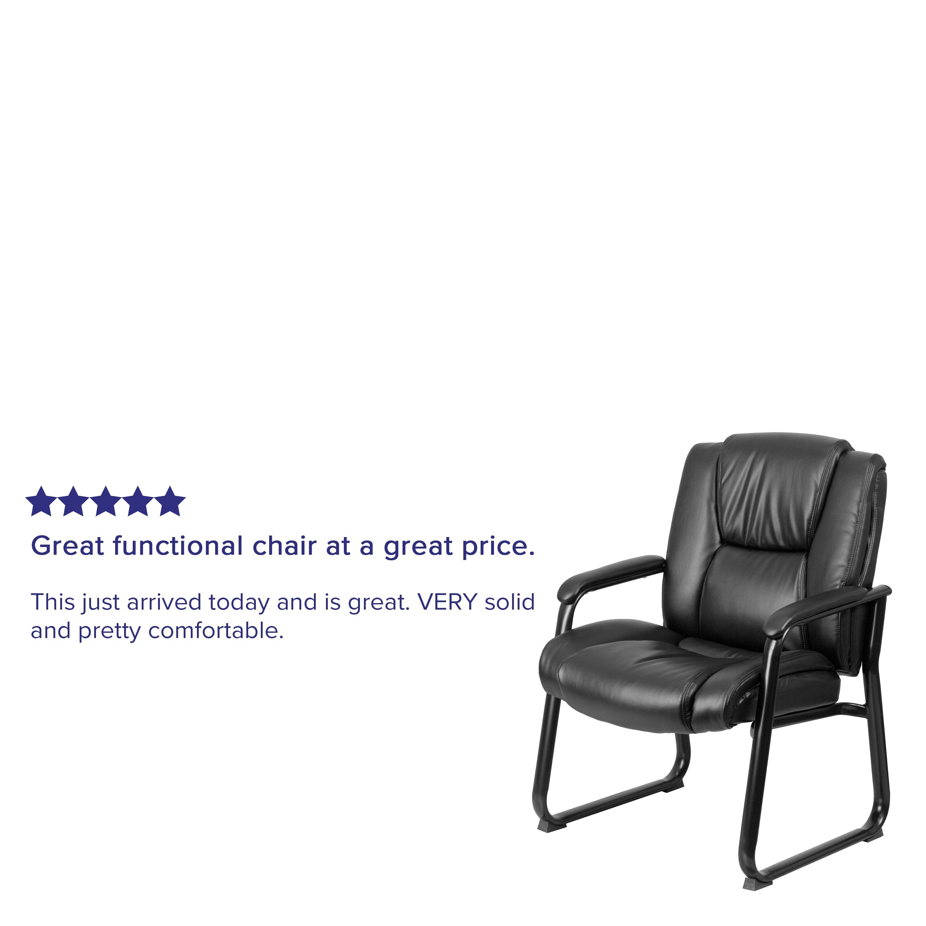 Black LeatherSoft Executive Sled Base Office Chair