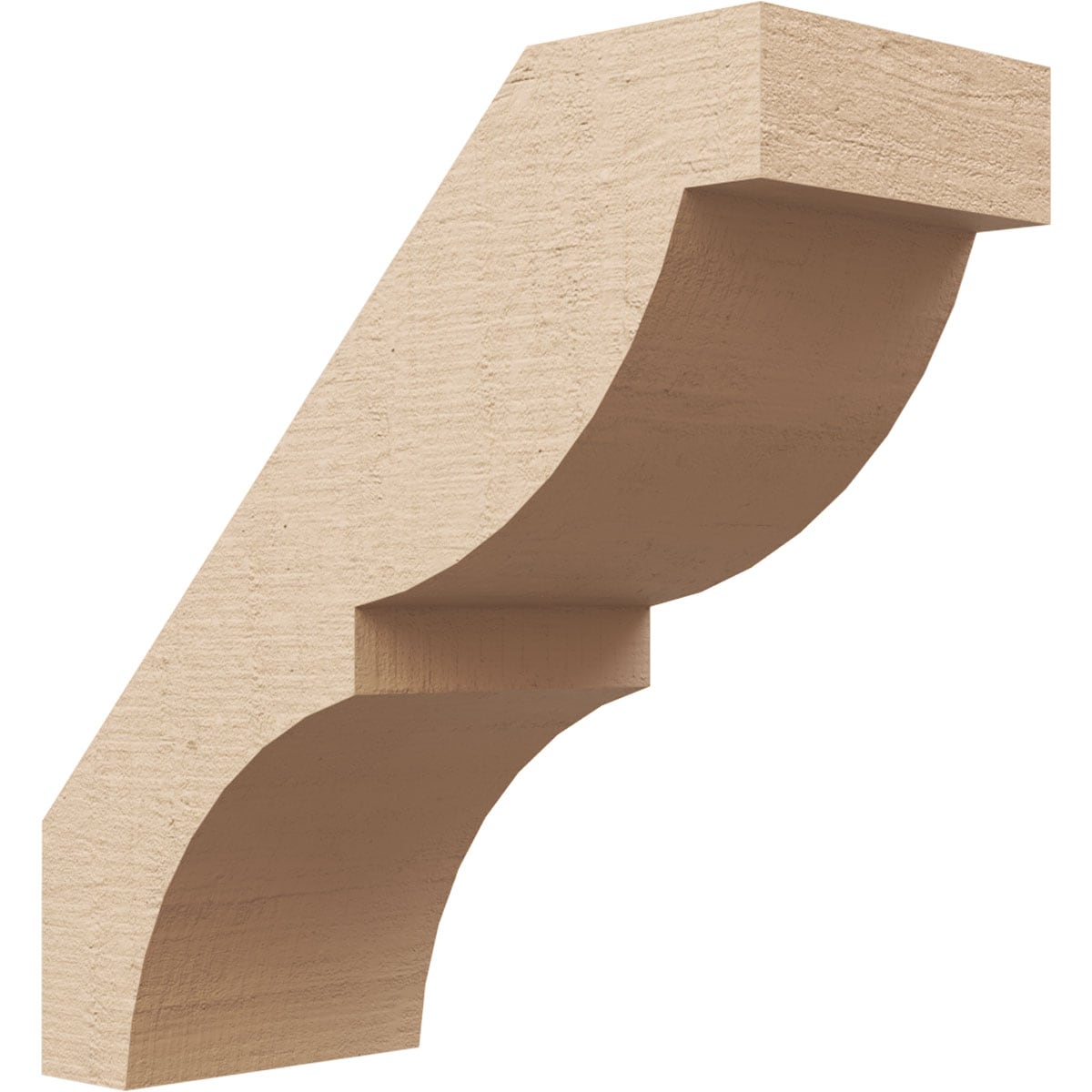 Ekena Millwork BRCUR05X12X12VALRCPR 5-in x 12-in x 12-in Primed Urethane Westlake Woodgrain TimberThane Knee Brace