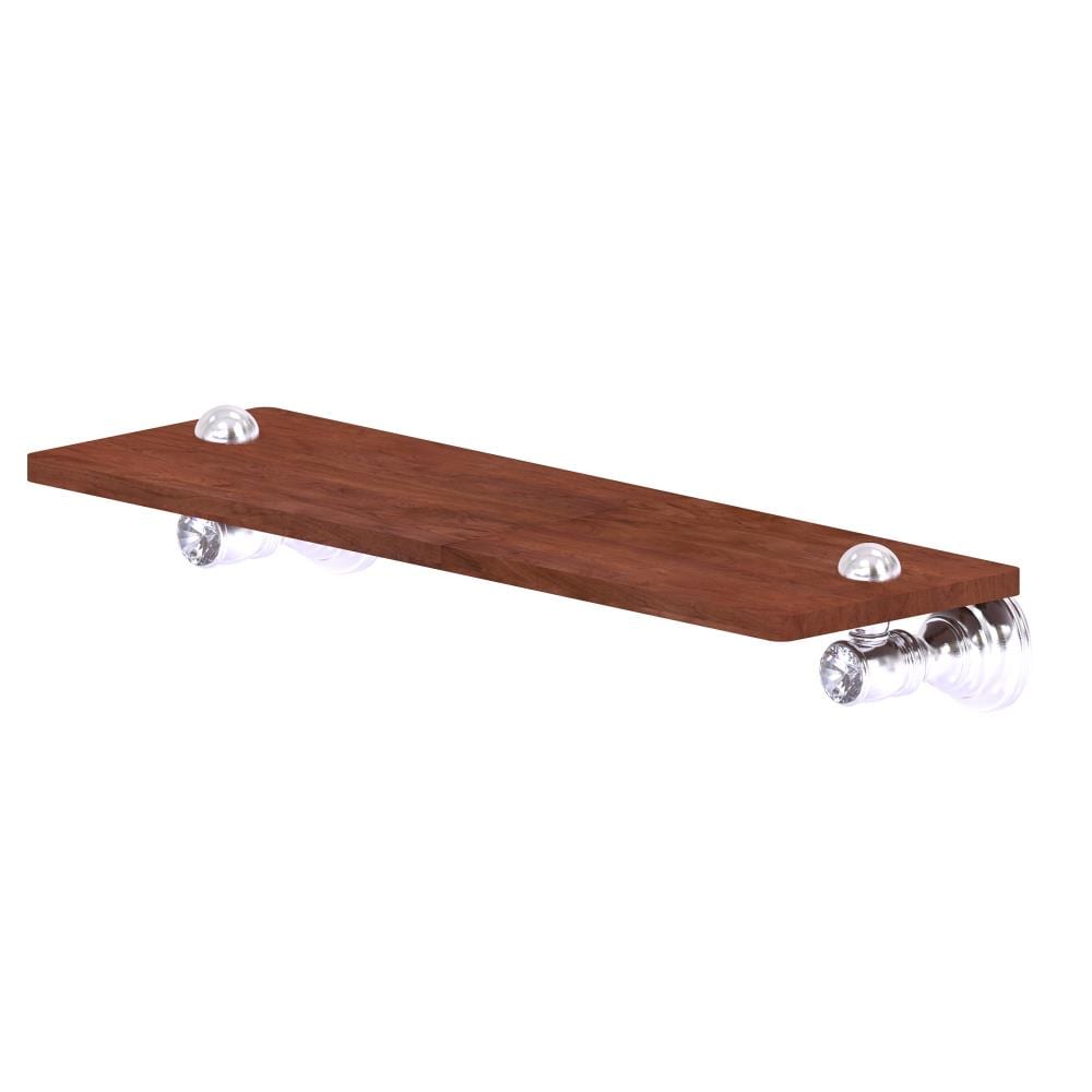 Allied Brass CC-1-16-IRW-SCH Carolina Crystal Satin Chrome Wall mount Bathroom Shelf ( 16-in x 2.4-in x 5-in )