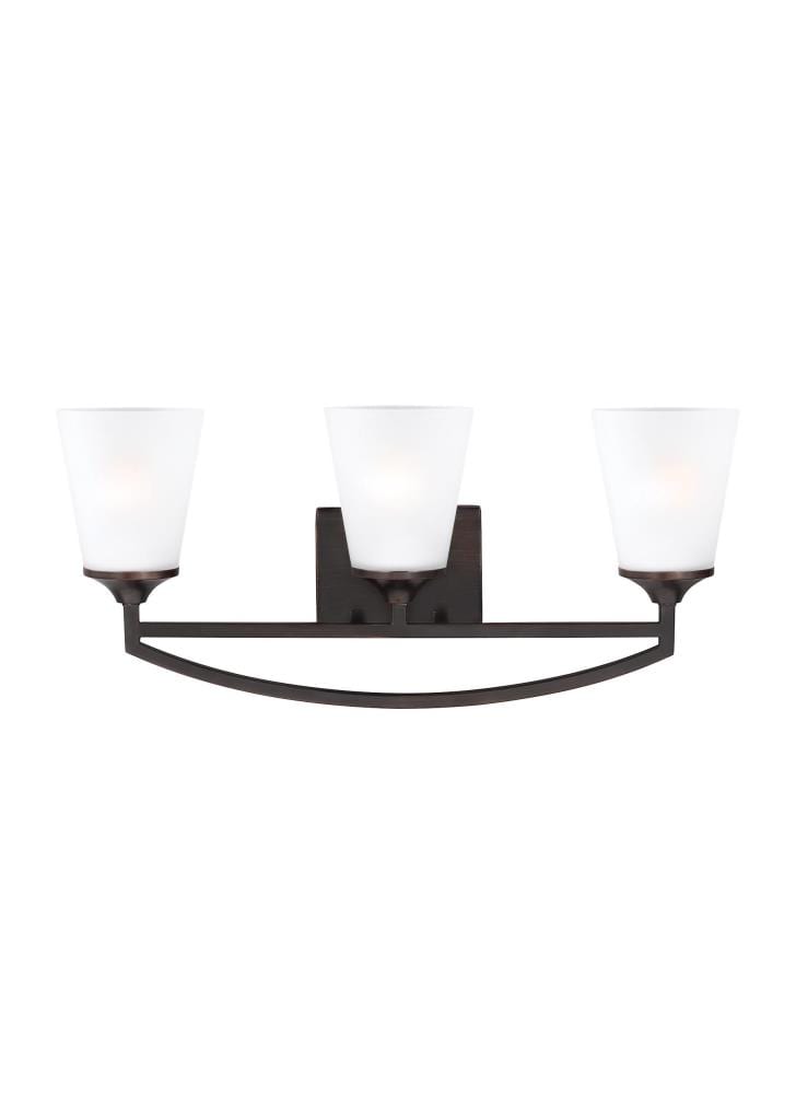 Generation Lighting 4424503-710 Hanford 23.94-in 3 -Light Bronze Transitional Vanity light