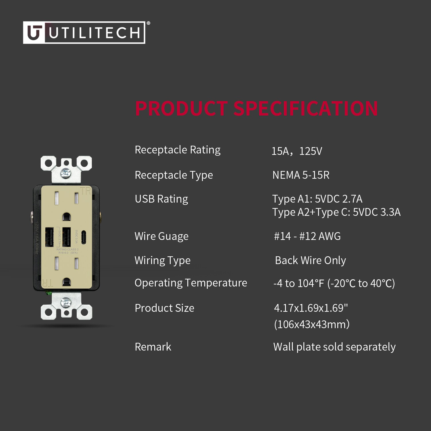 Utilitech R1815D60AAC-IV6 receptacles - View #6