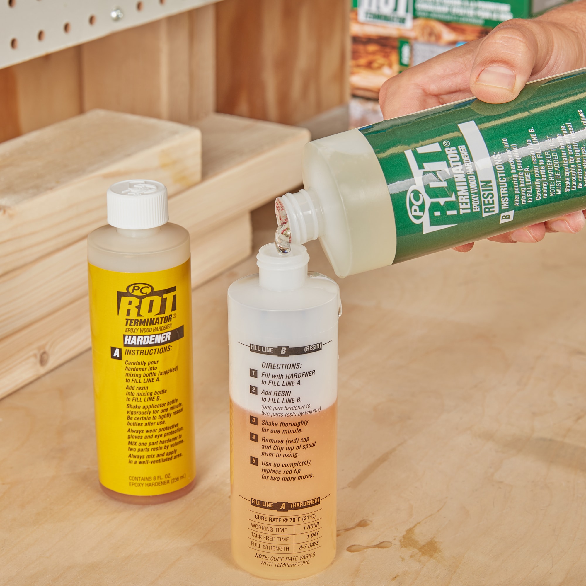 Stop-Rot Penetrating Epoxy for Repairing Rotten Wood 160 Ounce Kit