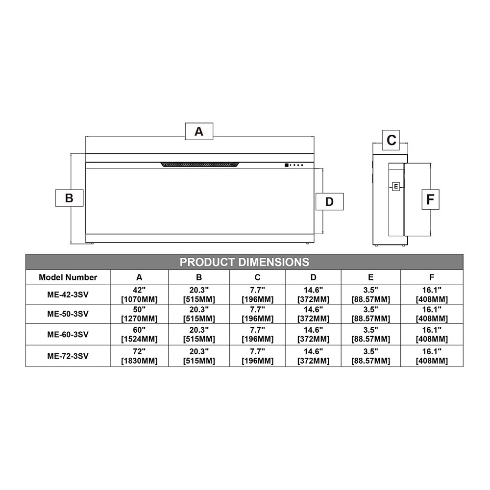 Modern Ember ME-60-3SV Electric-Fireplaces - View #9