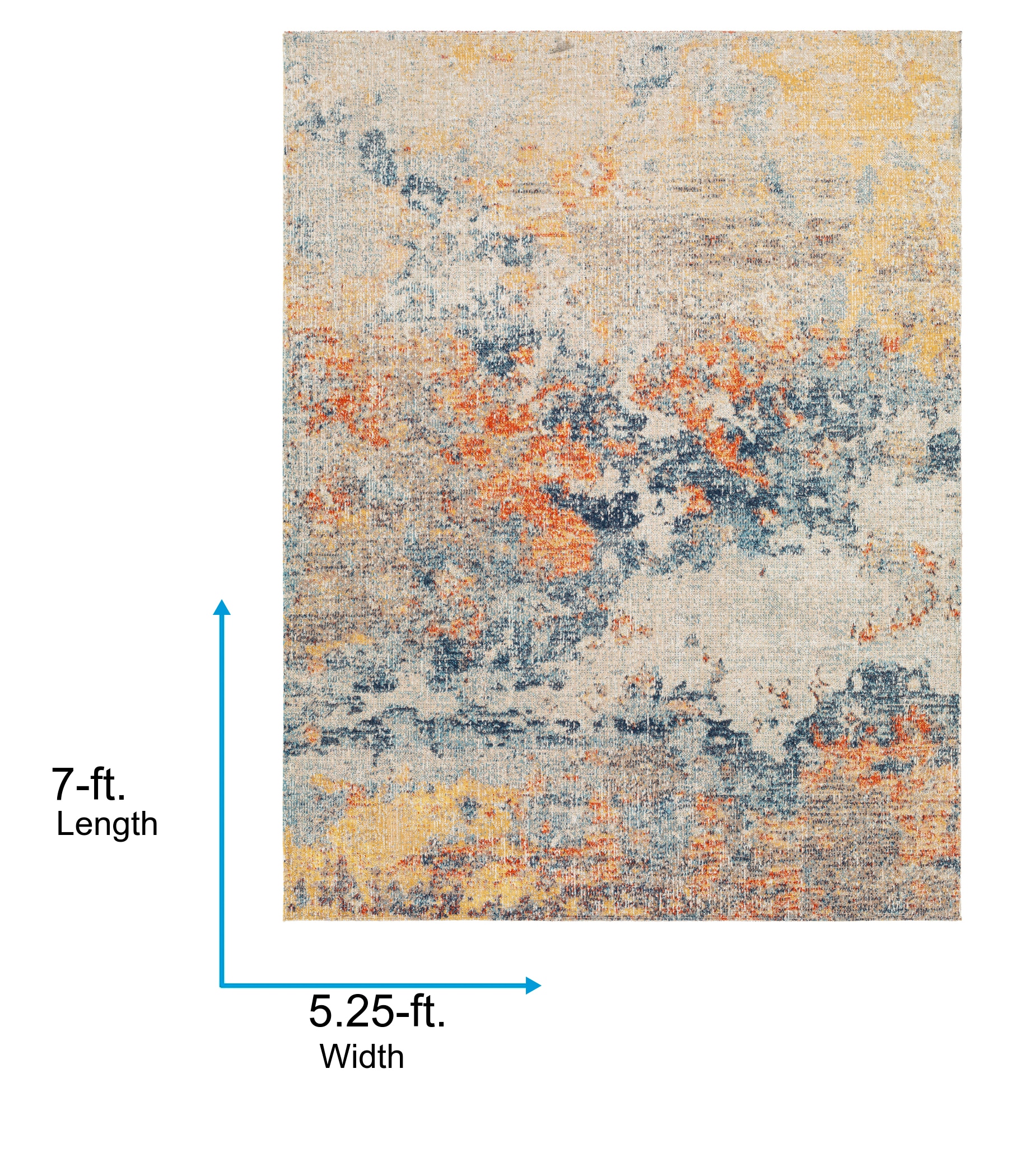 Huntington Beach Multicolor Abstract Polyester Indoor/Outdoor Rug, 5'3" x 7'