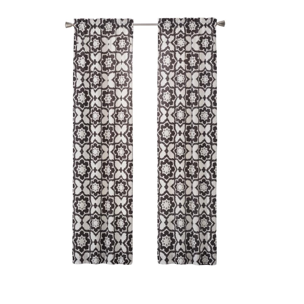 Pairs To Go 16389056X095BLK 95-in Black Polyester Light Filtering Rod Pocket Curtain Panel Pair