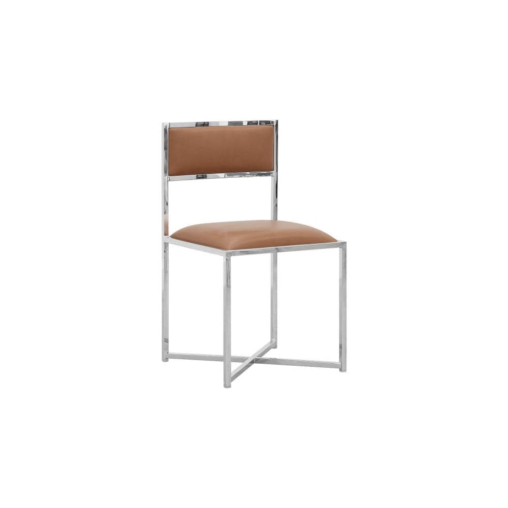 Modus Furniture 1A8366X Set of 2 Amalfi Contemporary/Modern Faux Leather Upholstered Dining Side Chair (Metal Frame)