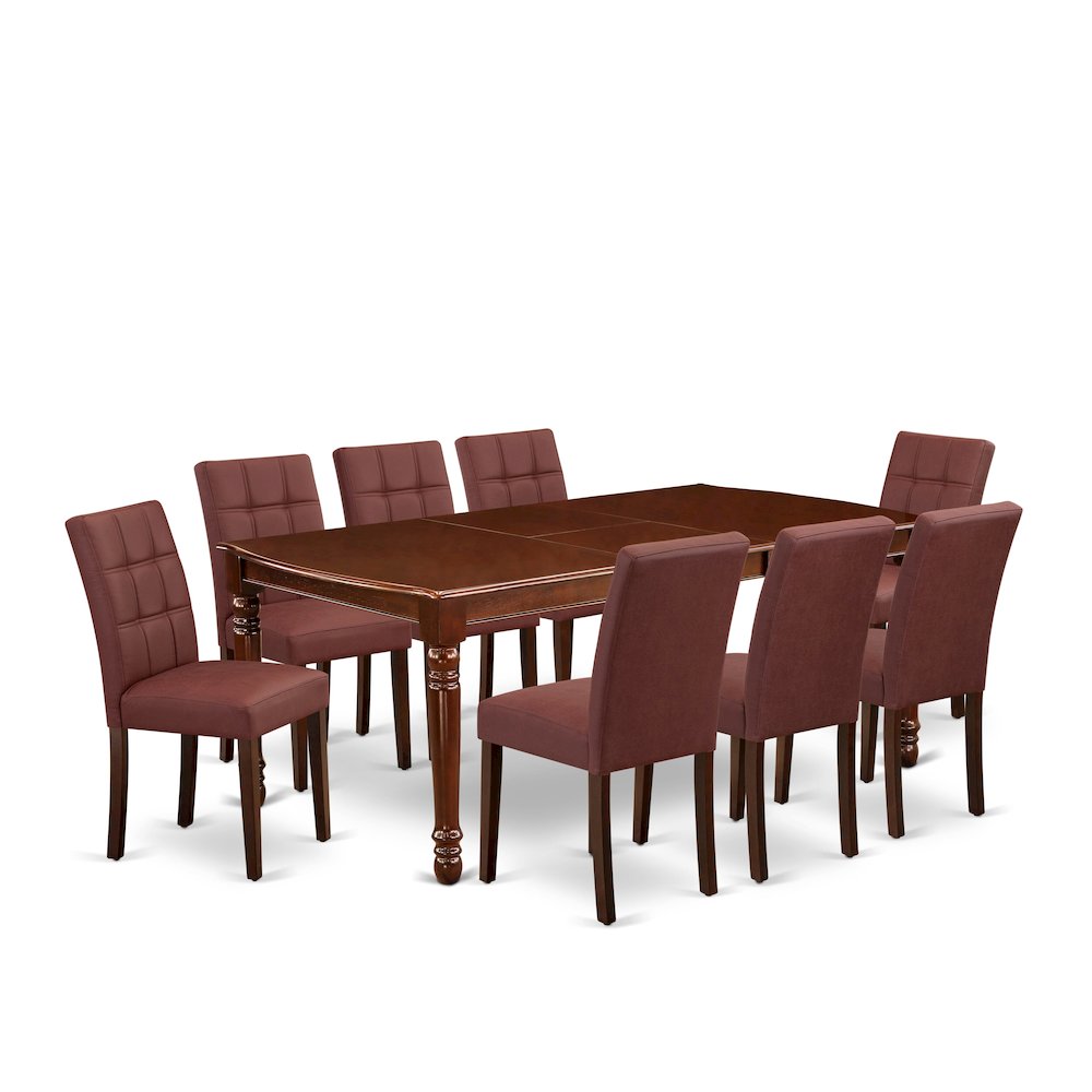 East West Furniture DOAS9-MAH-26 9 Piece Kitchen Table Set consists A Dinning Table