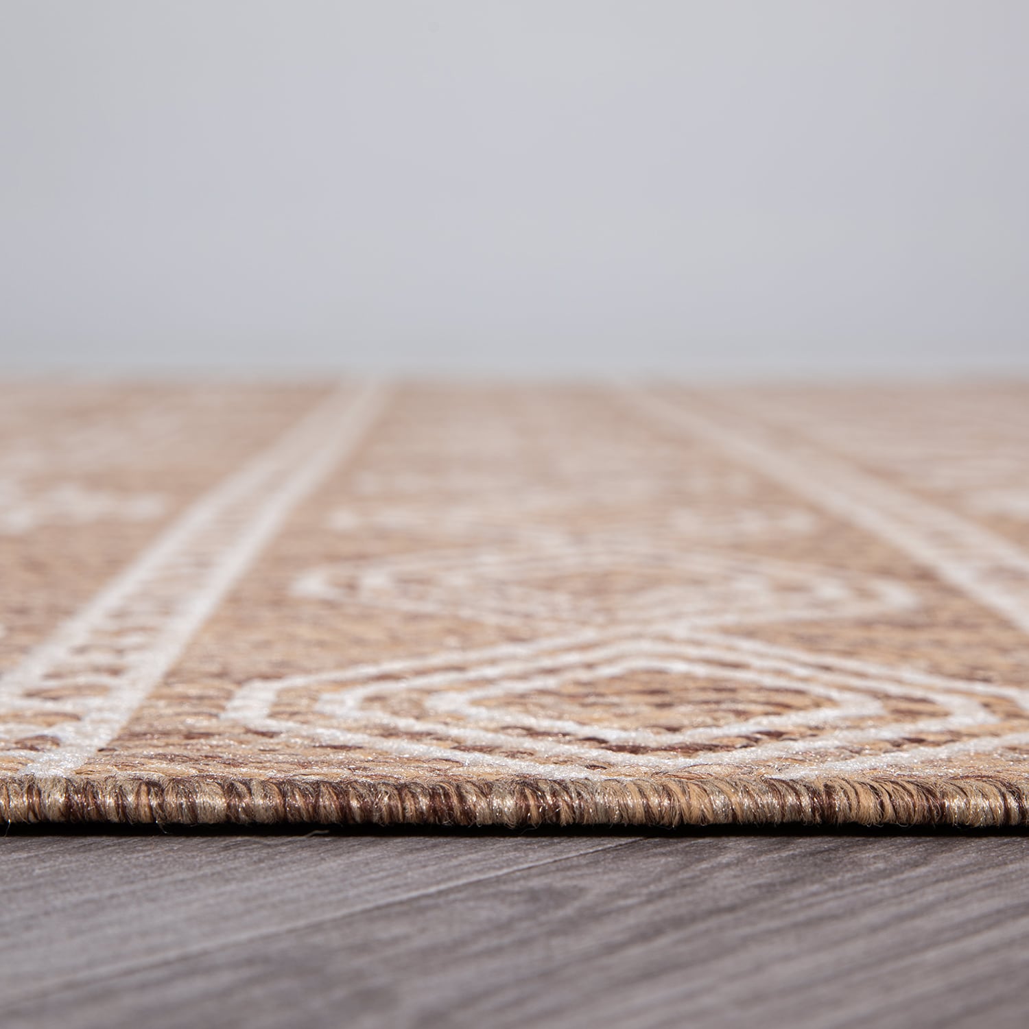 Brown and Beige Geometric Flat Woven Synthetic Area Rug 5' x 7'