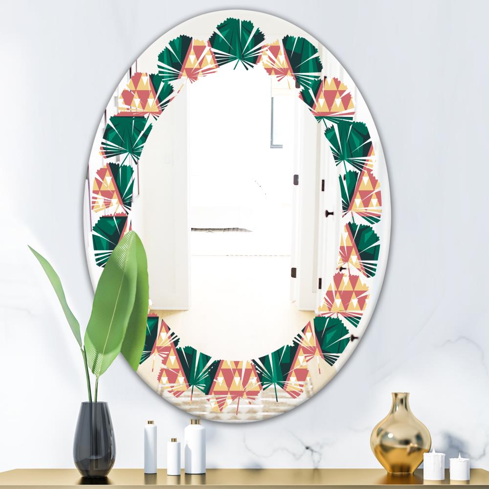 Designart Designart Mirrors 31.5-in W X 31.5-in H Oval Green Polished 