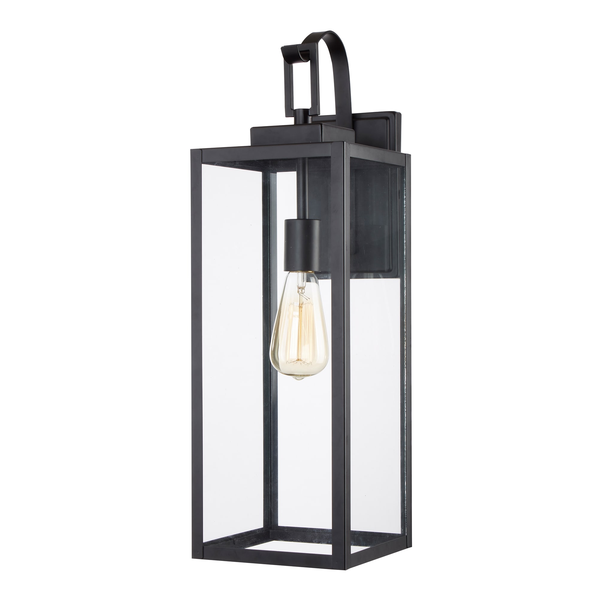 Hukoro F15161-BK 1 -Light 23-in H Matte Black Hardwired Outdoor Wall Light
