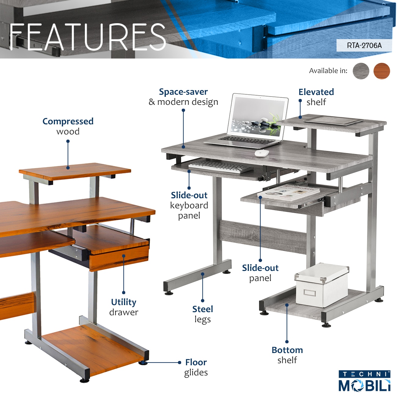 LOVMOR SF-R-RTA-2706A-GRY desks - View #3