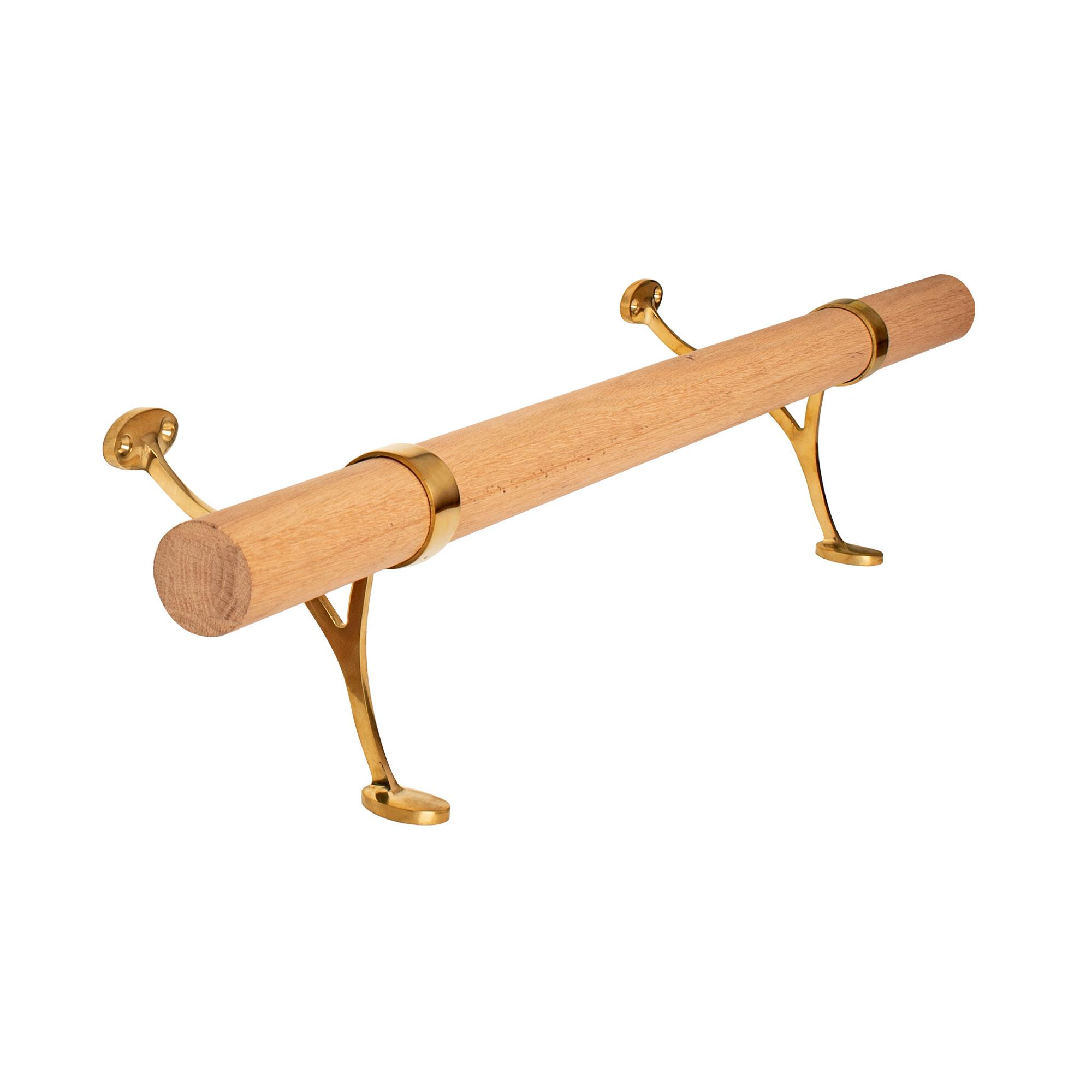Outwater 4Ft Bar Foot Rail Kit and #8211; Complete Undercounter Mount  Hardware and Oak Tubing, Brass Finish in the Bar Foot Rails department at
