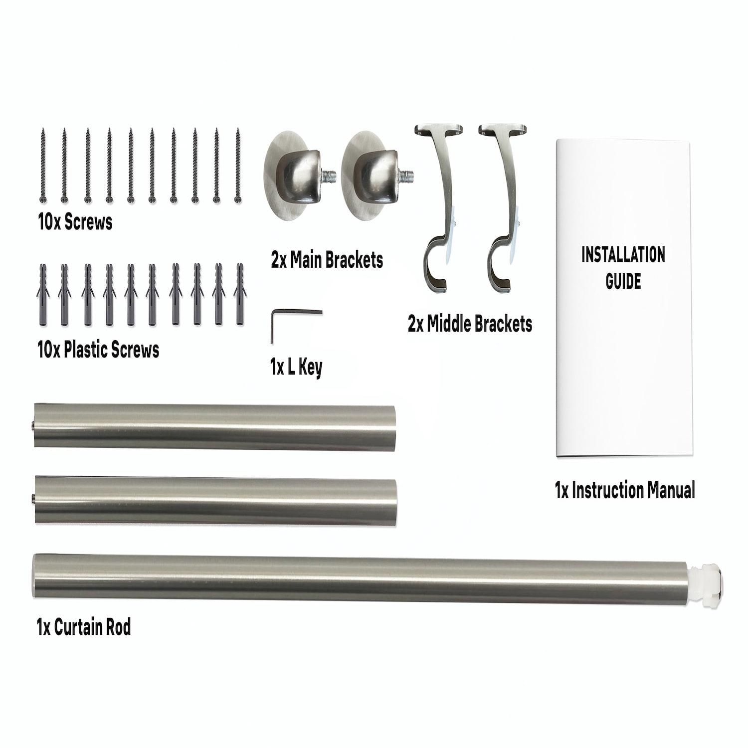 HLC.me WRP-SLVR48 Curtain-Rods - View #2