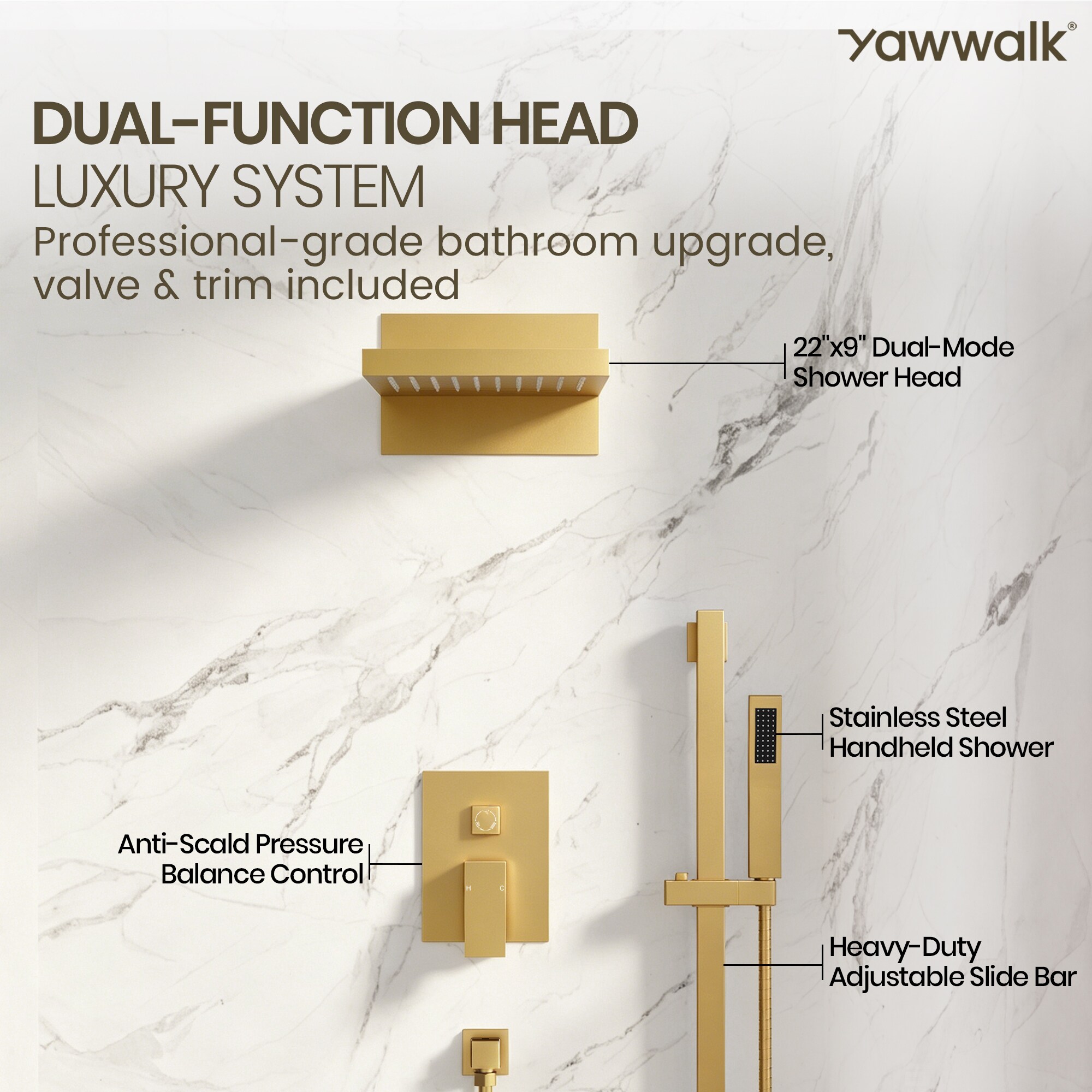 YAWWALK Y10W10-BG Tub-Shower-Faucets - View #4