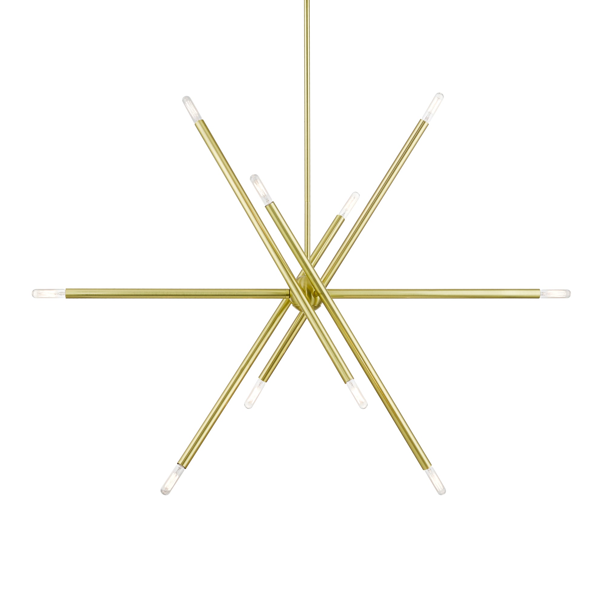 Soho Satin Brass 10-Light Sputnik Linear Chandelier