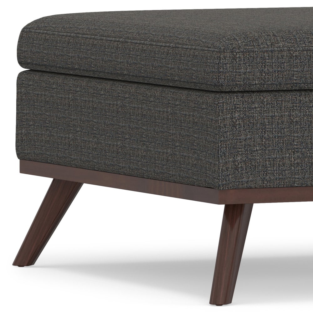 Owen Mid Century Ebony Square Storage Ottoman