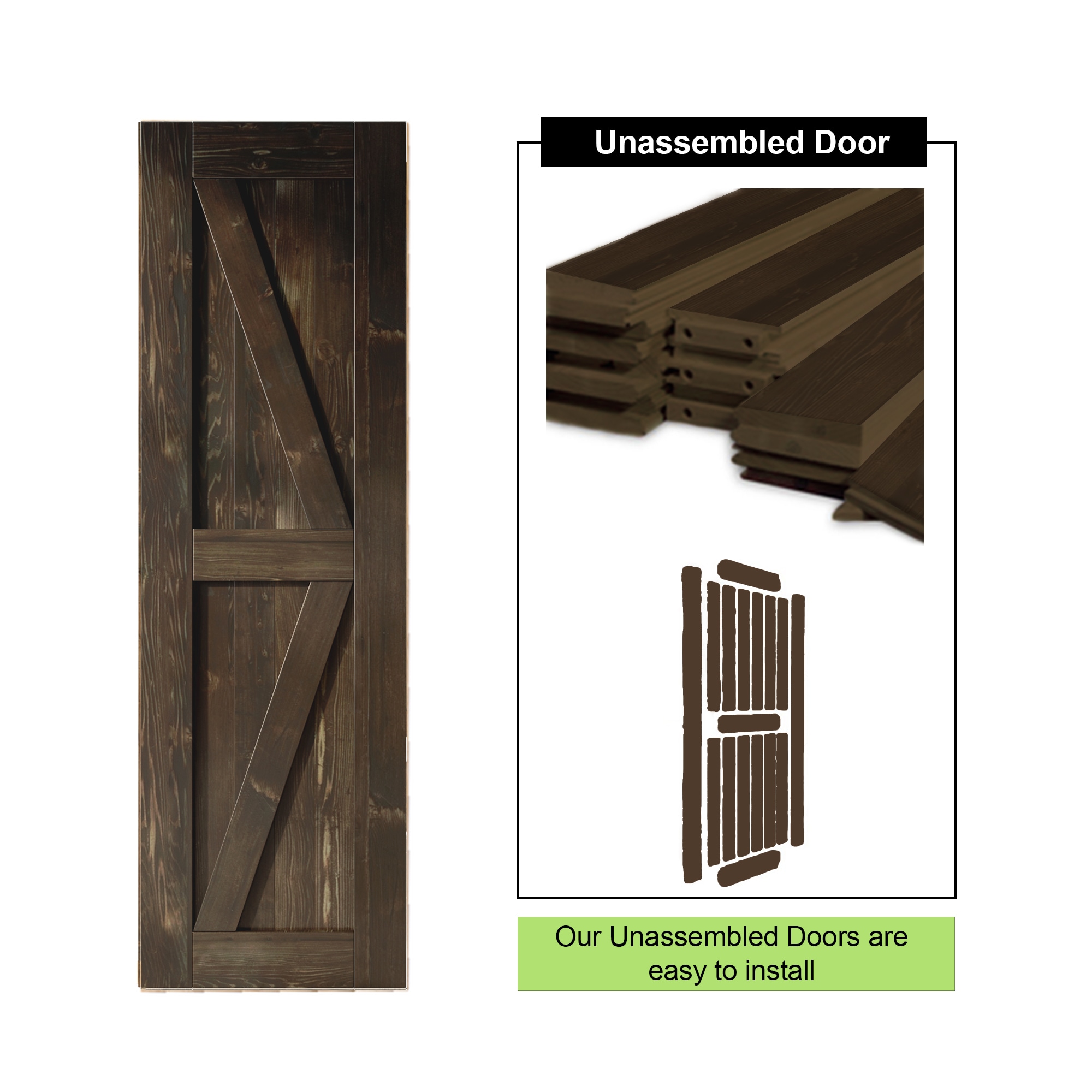 HOMACER 2084-K-EBONY Barn-Doors - View #5