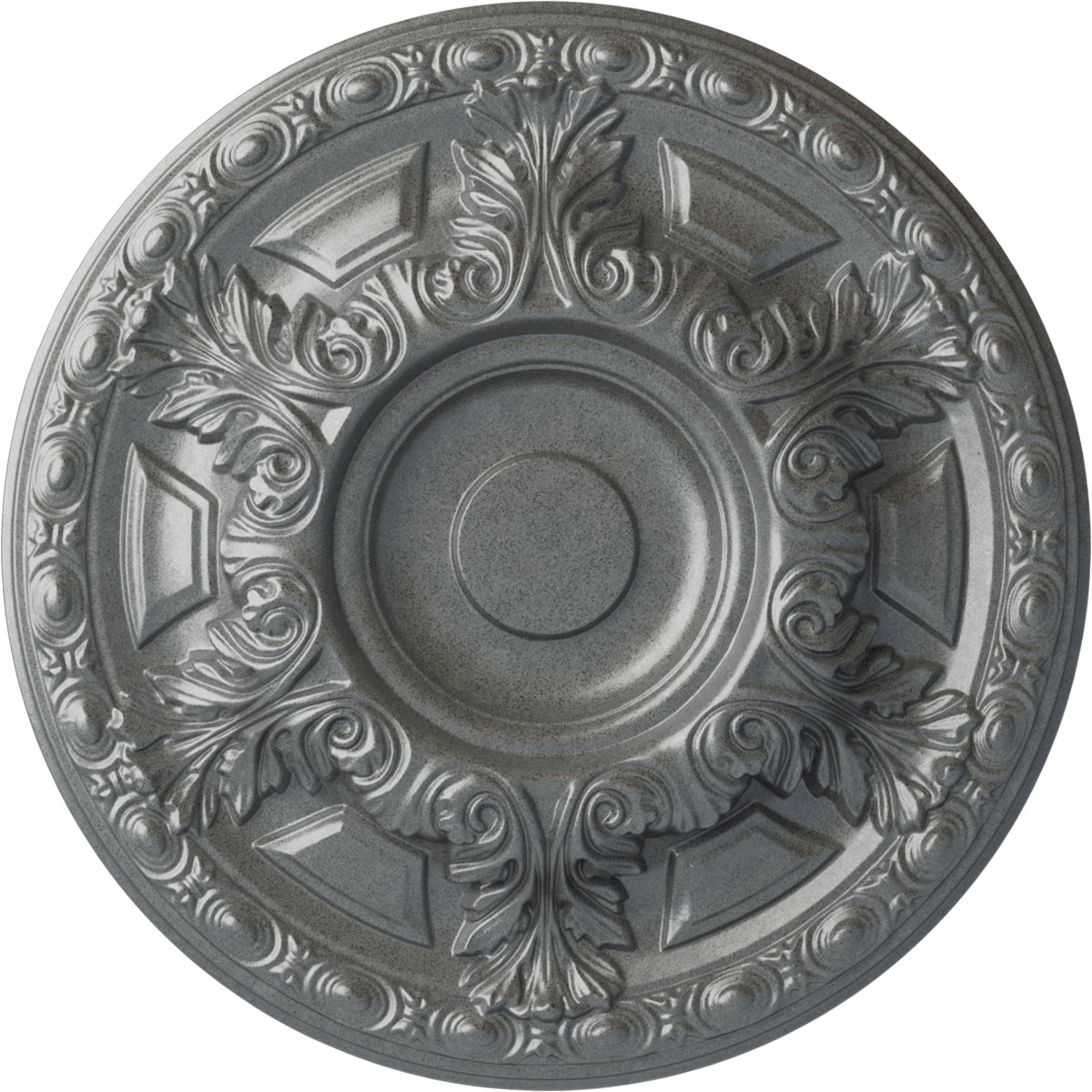 Ekena Millwork CM24GAPLS Granada 23.5-in W x 23.5-in L Painted Platinum Polyurethane Whole Ceiling Medallion