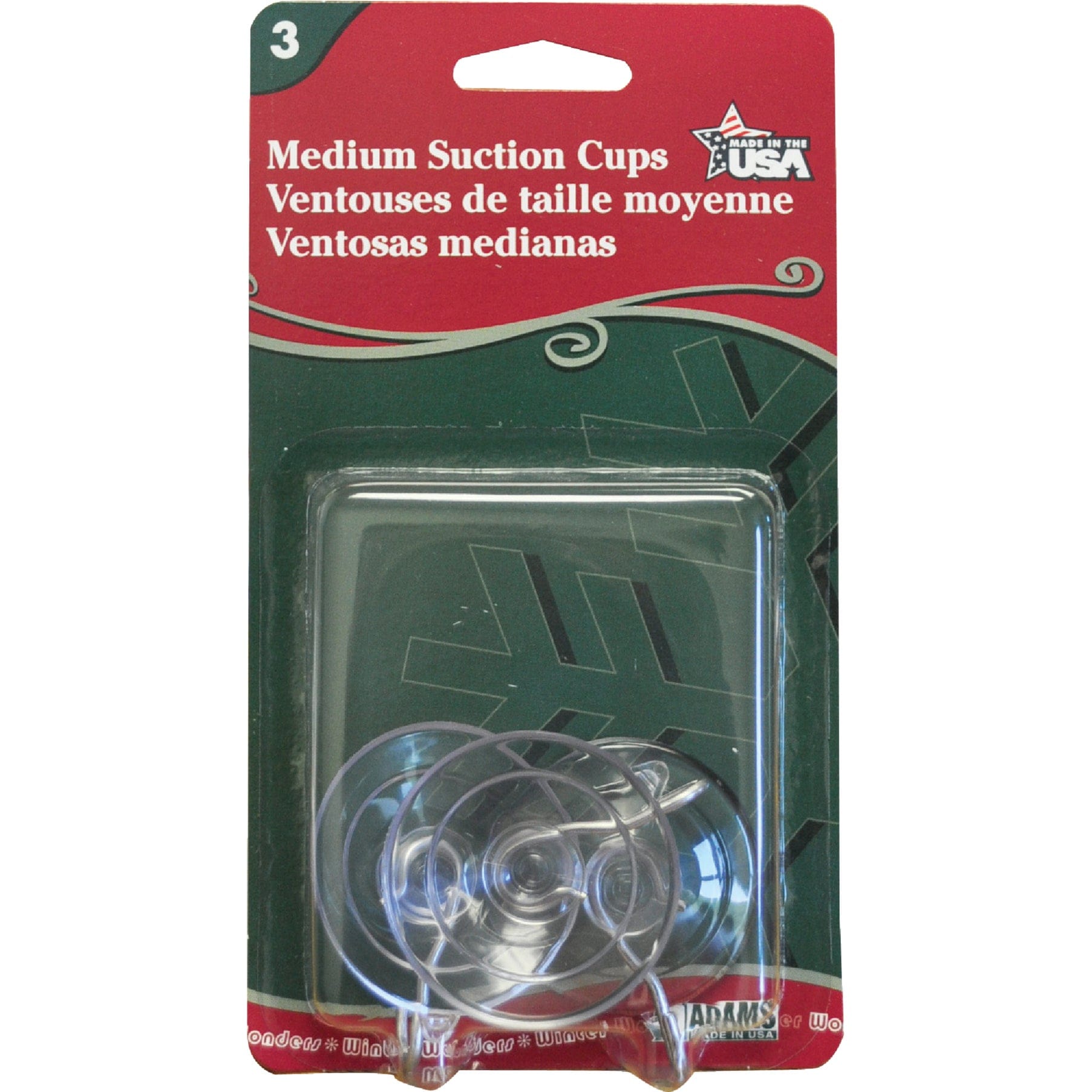 Adams  Christmas Medium Suction Cups 6500-74-1043 3-Pack 1-3/4-inch
