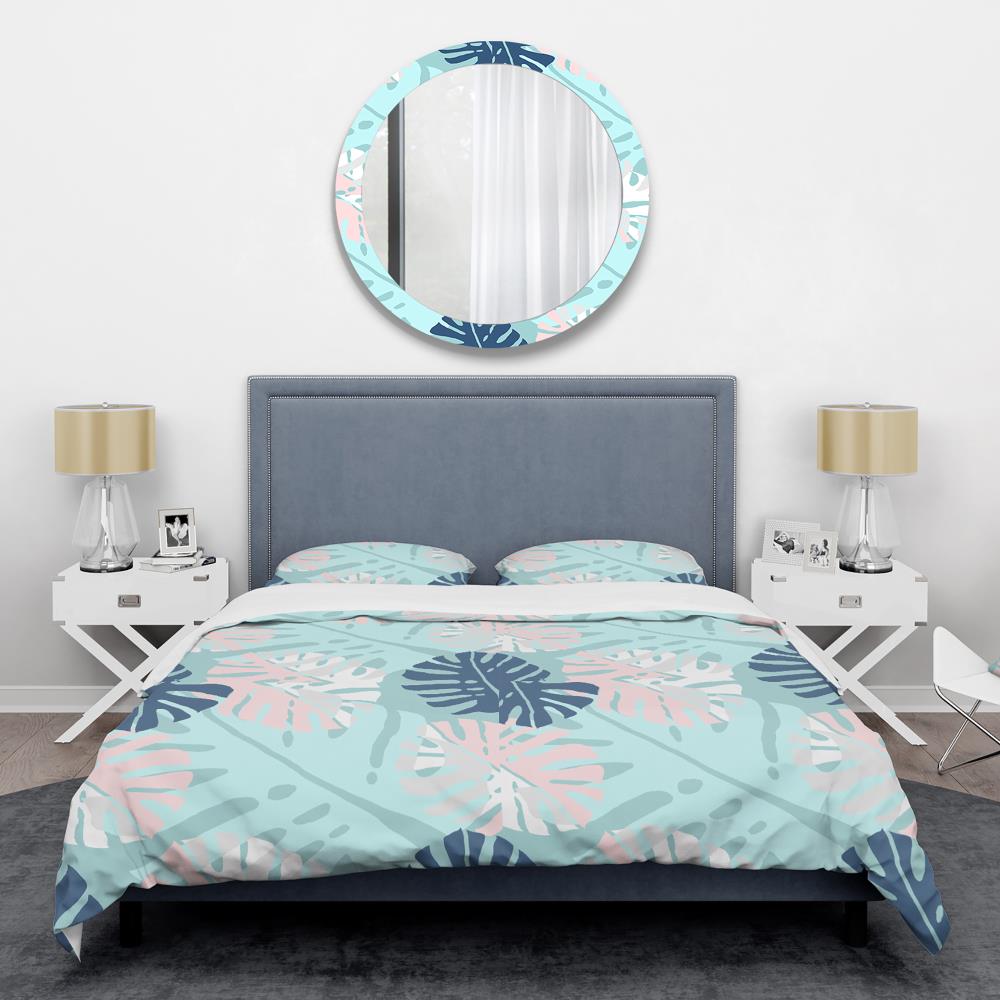 Designart BED24234-Q 3-Piece Blue Queen Duvet Cover Set