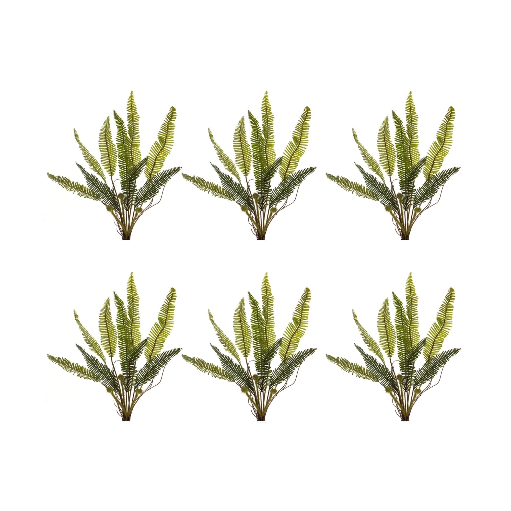 Melrose International 85357DS Fern Plant (Set of 6) 17.5H Plastic