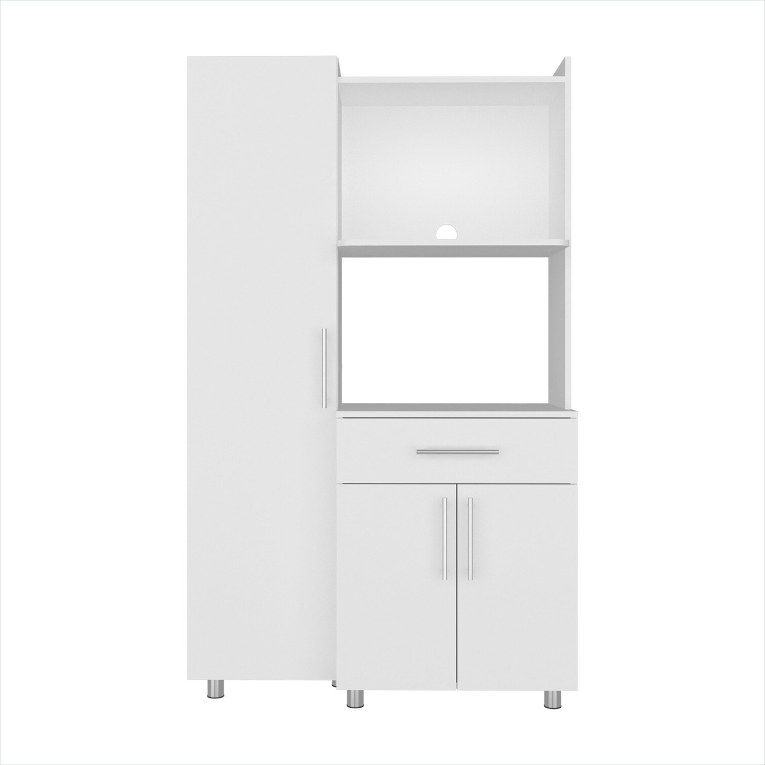 Naturefalls Crisp White Particle Board Kitchen Pantry Cabinet with ...