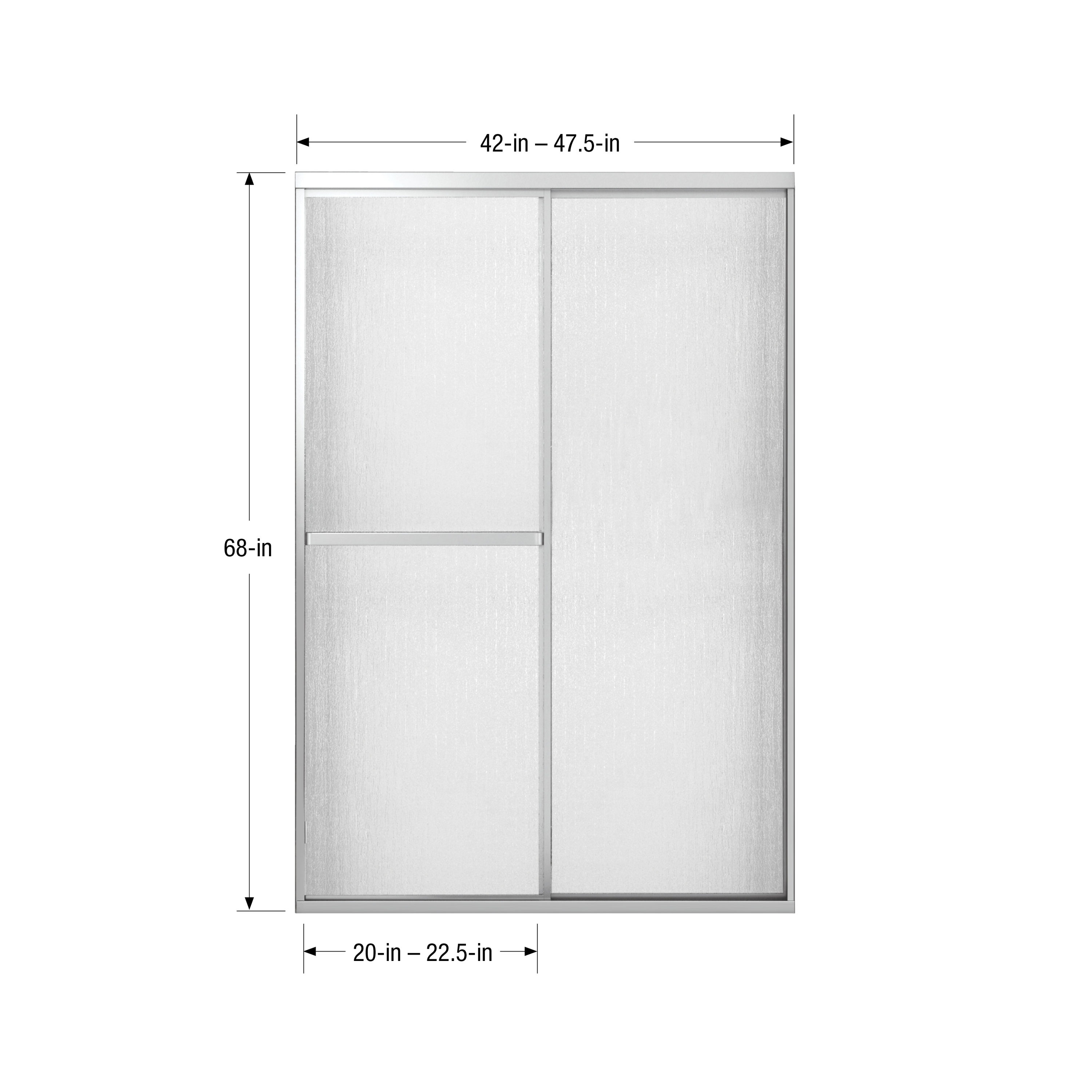 Maax® By-Pass Shower Door Rain Textured Glass Deluxe 68h X 57 To 59w