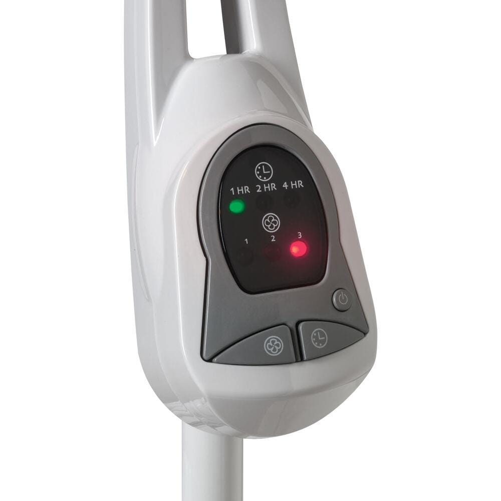 White Adjustable Height Oscillating Floor Fan with Remote Control