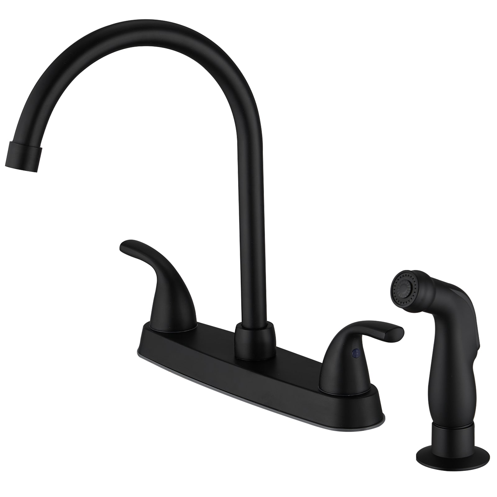 DFI DAY-KF-03 Black Double Handle Deck-mount Filtered Kitchen Faucet with Sprayer ( Side Sprayer Included )
