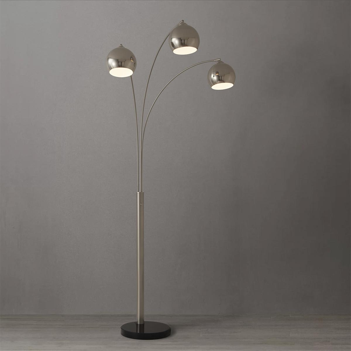 NOVA of California  2310800SN Triplet 895 inch 9 watt Satin Nickel Arc Floor Lamp Portable Light