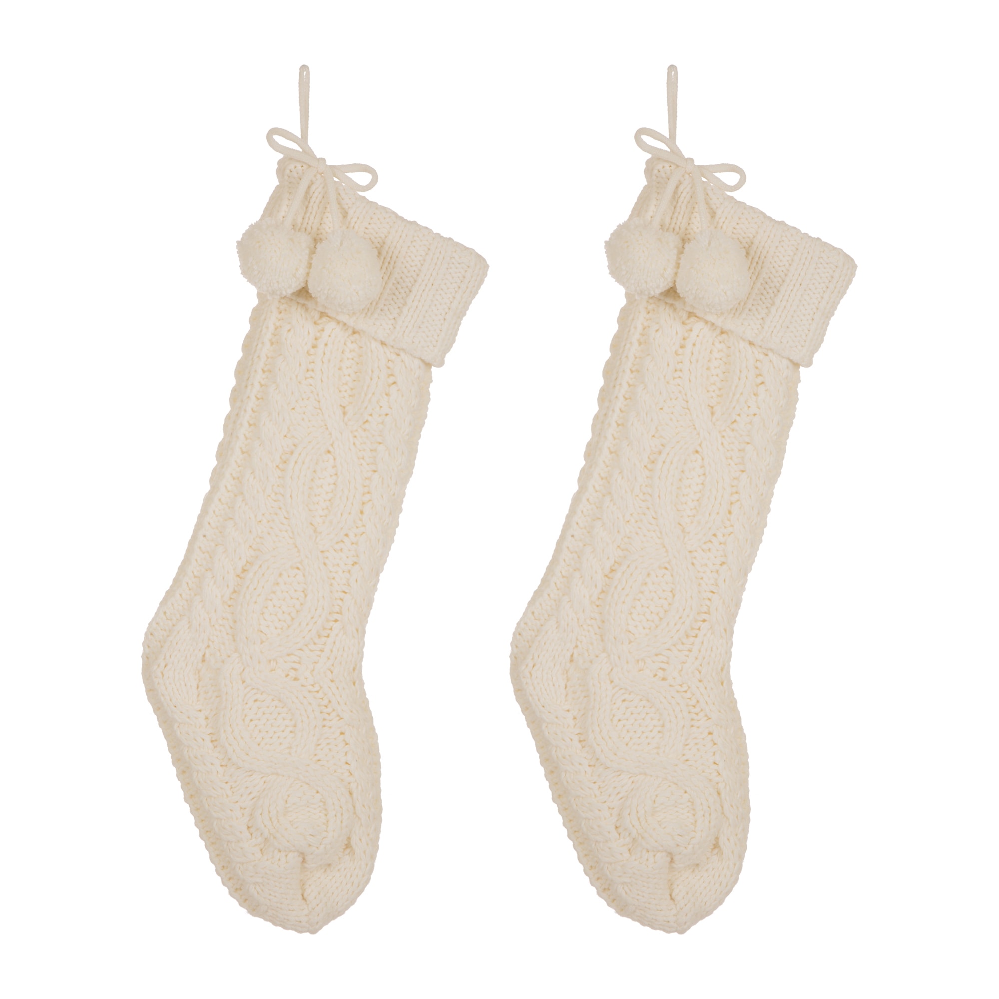 Glitzhome 24-in White Knit Christmas Stocking