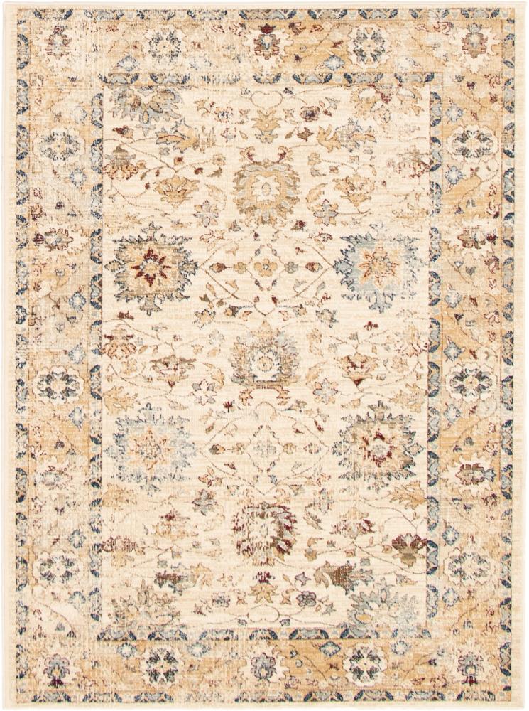 ECARPETGALLERY Chelsea 8 x 10 Cream Dark Navy Dark Red Light Blue Tan  Indoor Floral/Botanical Bohemian/Eclectic Area Rug at 