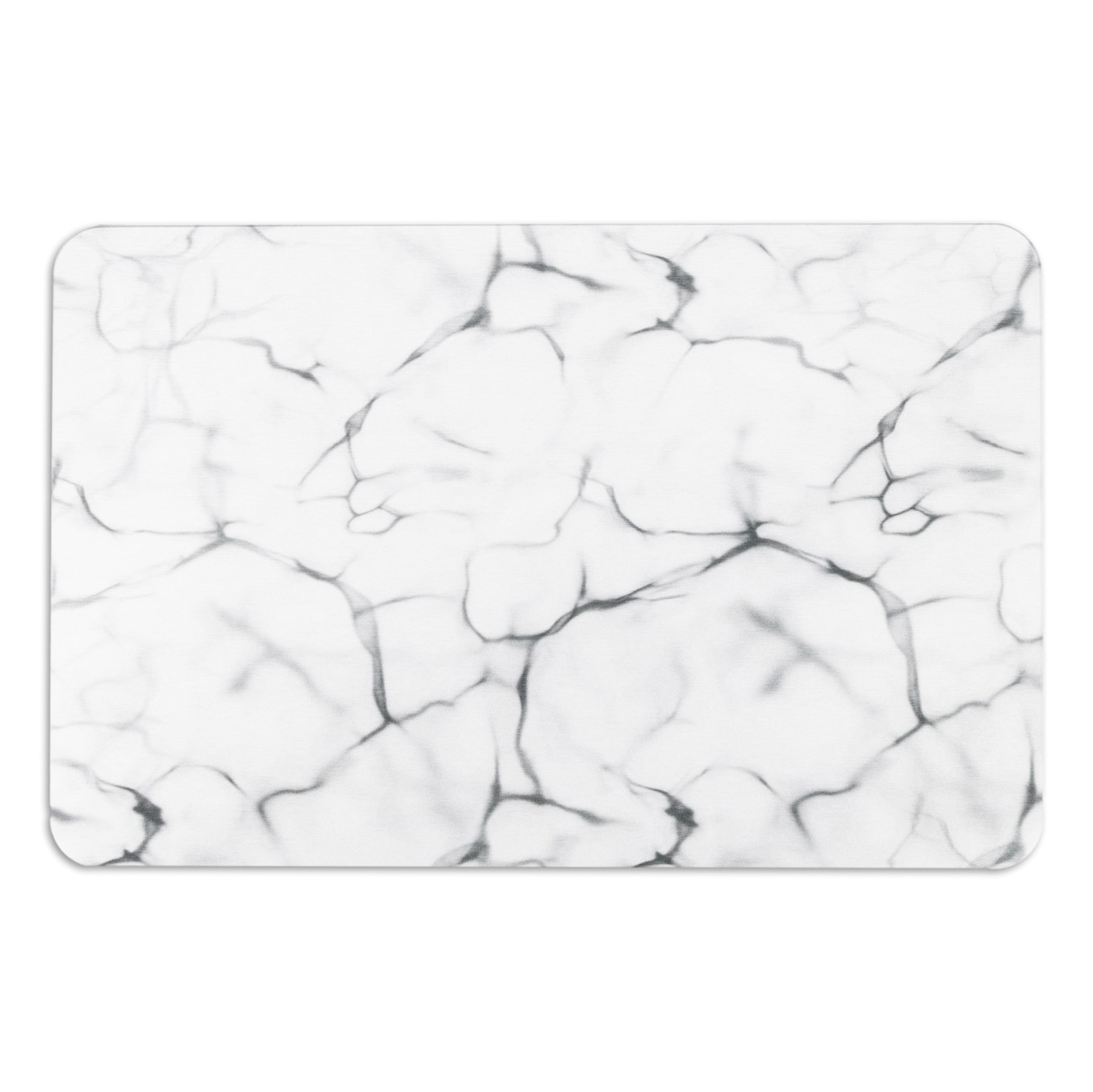 Artsy Mats BATHW-MARBLE 15.35-Inches x 23.62-Inches White Plant fiber Bath mat