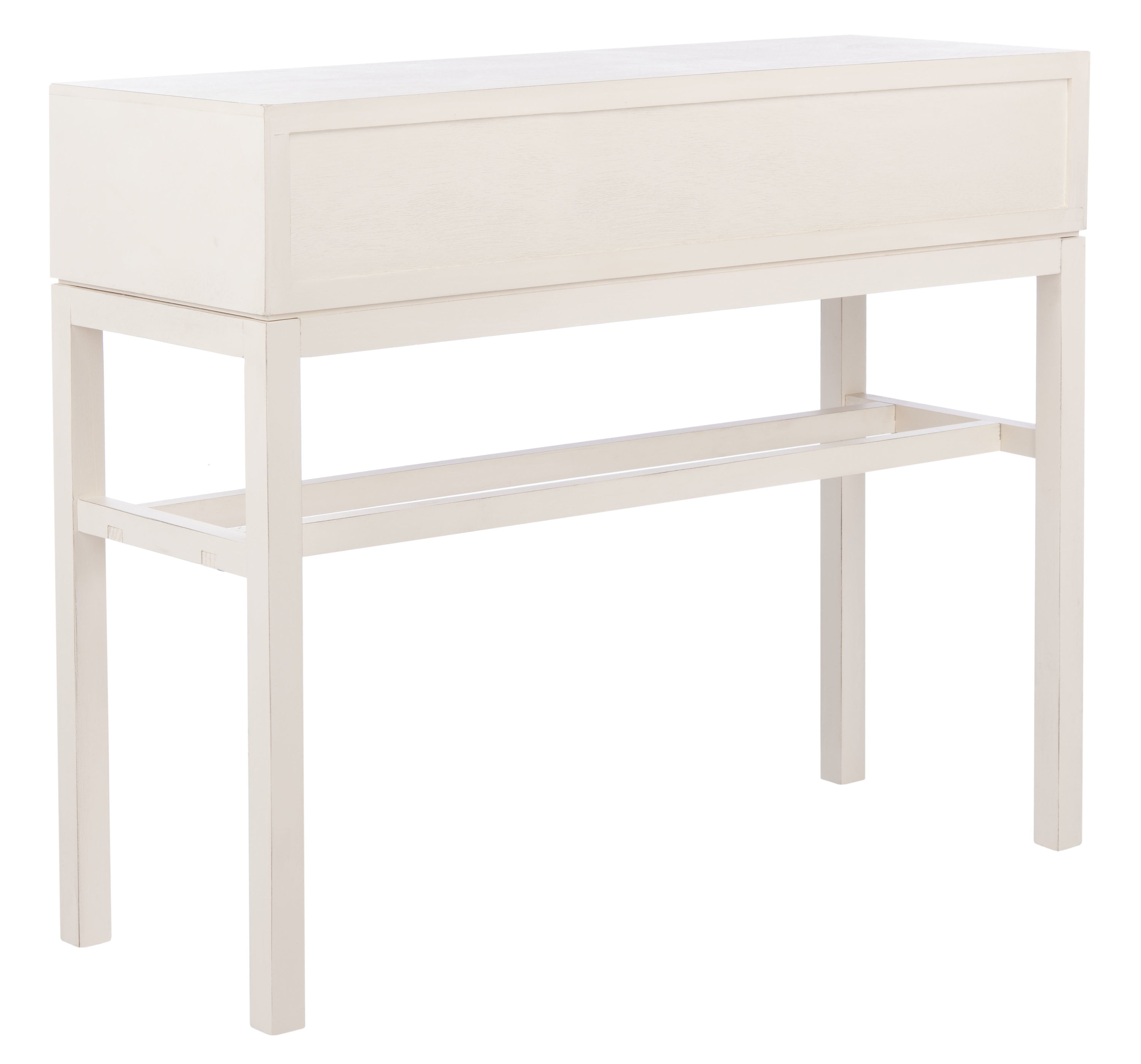 Ajana Distressed White & Honey Brown Chevron 2-Drawer Console Table
