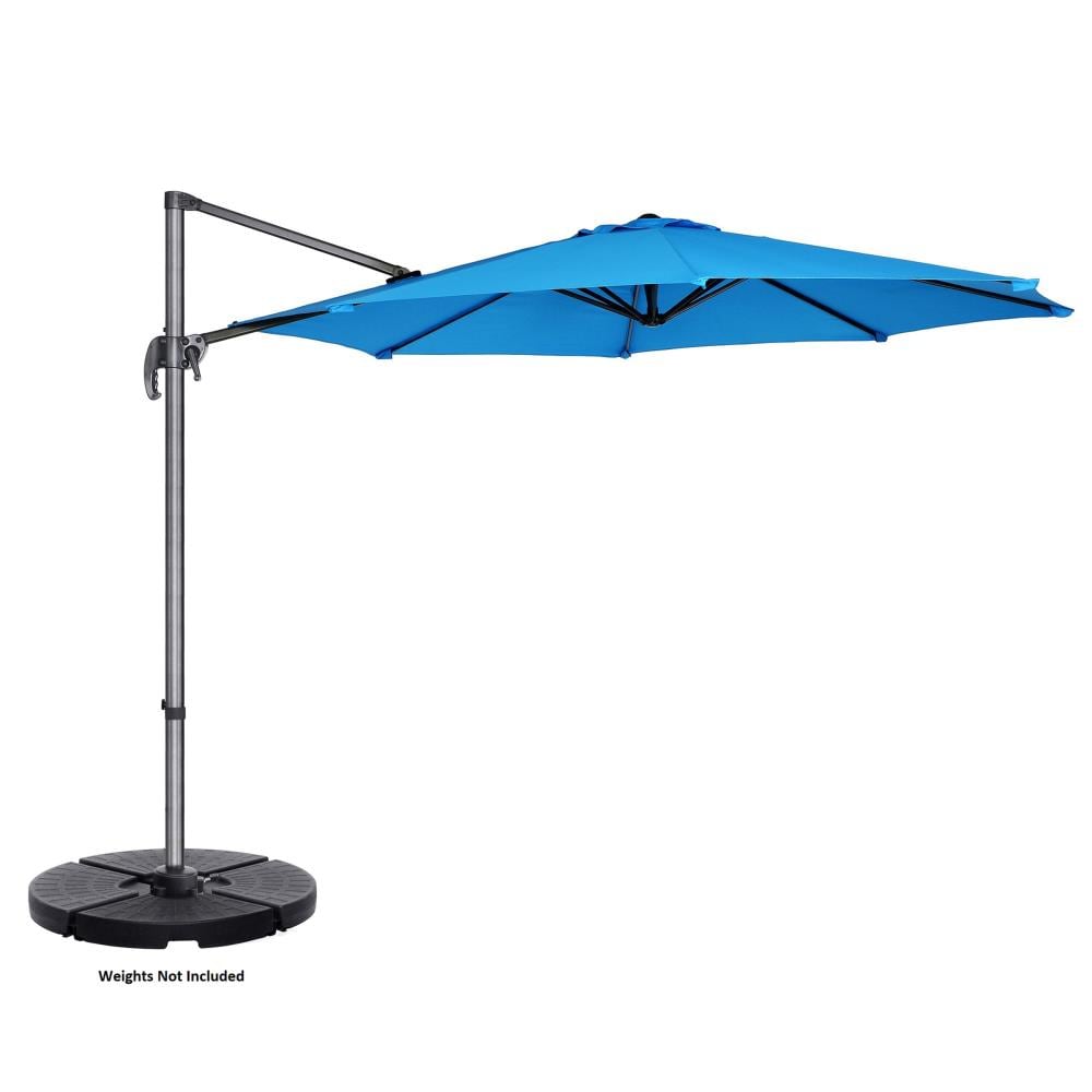 Nature Spring 246909MVF 10-ft Steel Offset Patio Umbrella with Lights