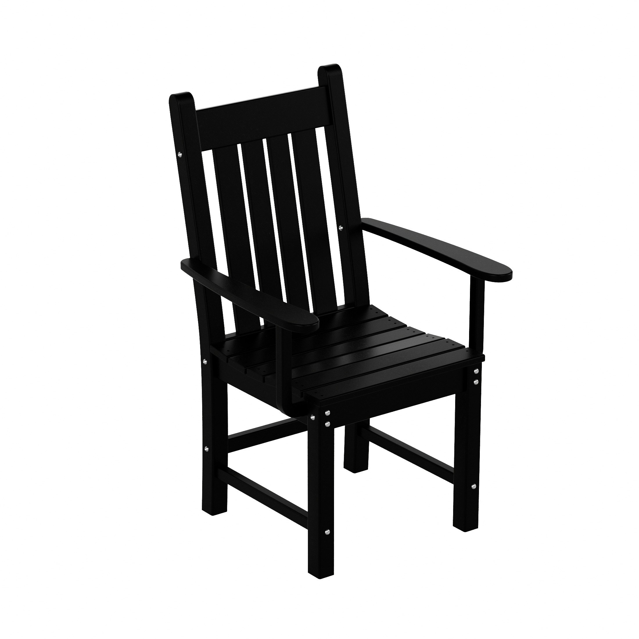 Westin Furniture OP2006-BK Laguna Black HDPE Frame Stationary Dining Chair with Slat Seat