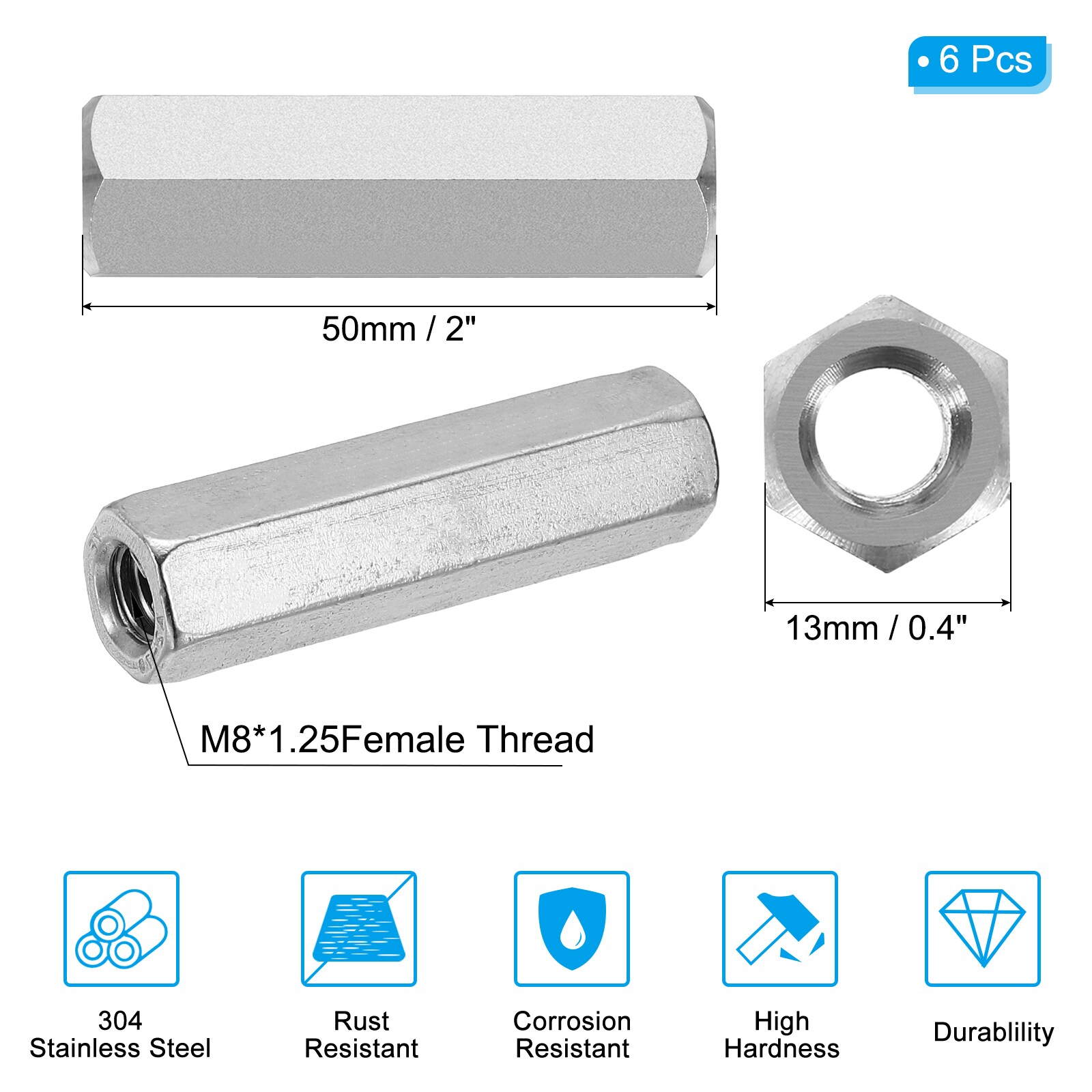 PATIKIL S25120901UX2107 Metric-Coupling-Nuts - View #2