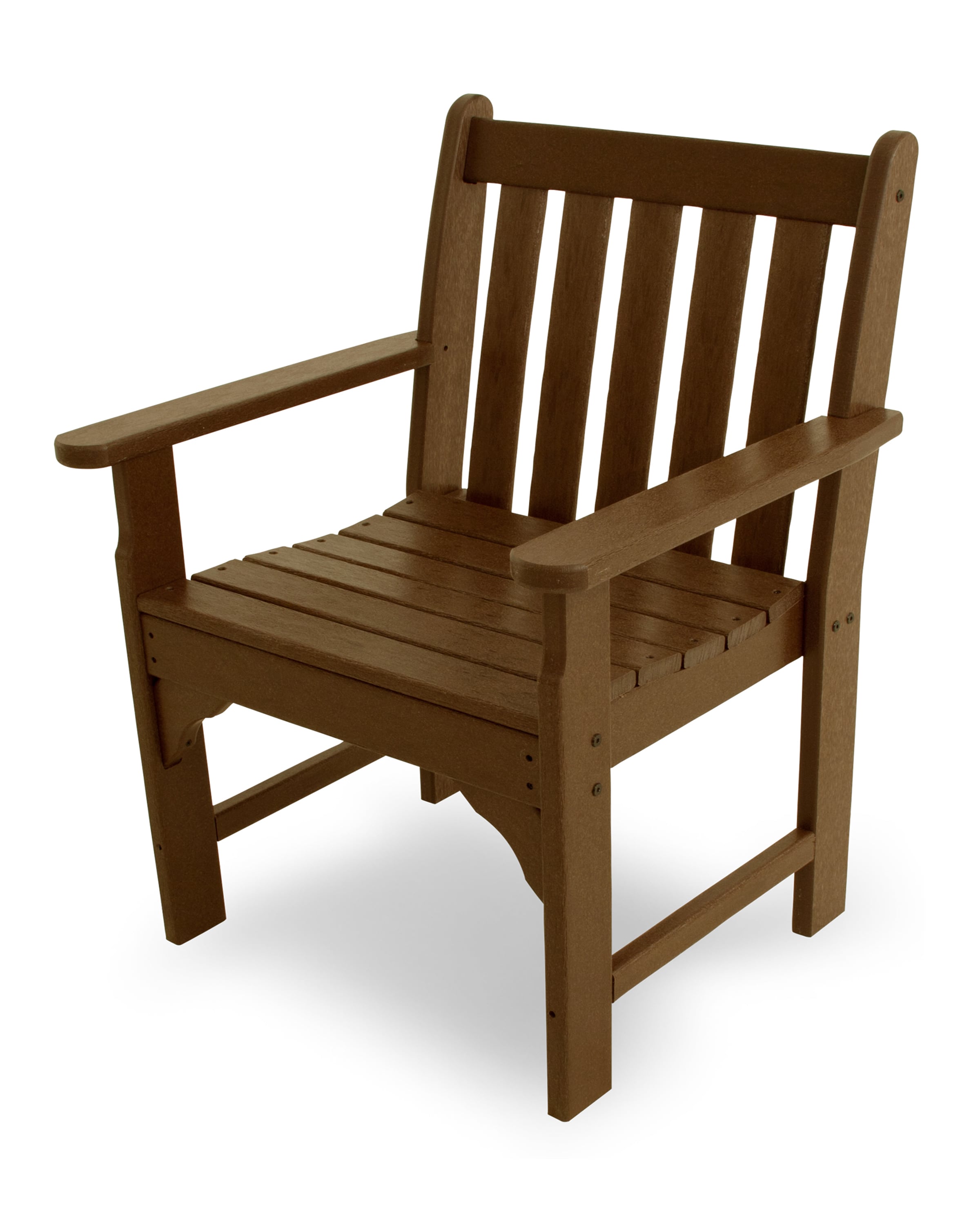 Vineyard Teak HDPE Frame Stationary Conversation Chair(s) with Slat Seat | - POLYWOOD GNB24TE